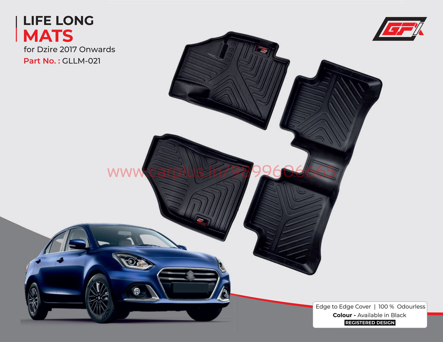 
                  
                    GFX Life Long Car Mats for Maruti Suzuki Dzire (2017-2021)-Black-LIFE LONG CAR MATS-GFX-CARPLUS
                  
                
