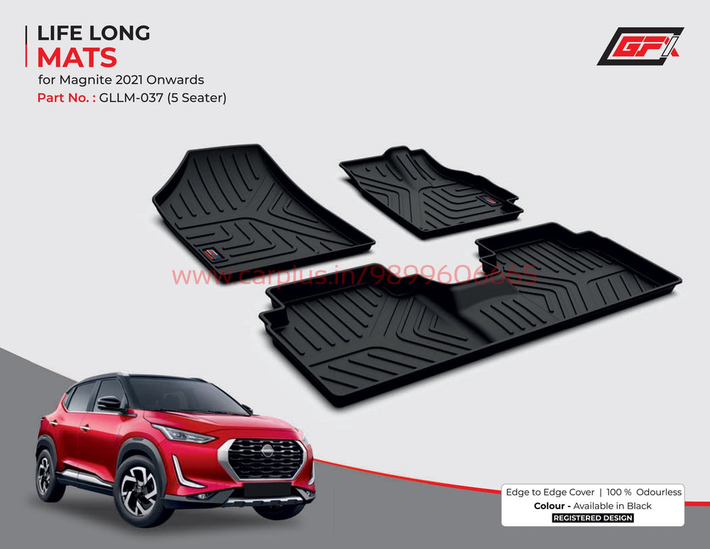 
                  
                    GFX Life Long Car Mats for Nissan Magnite 2021 onwards Manual-Black-LIFE LONG CAR MATS-GFX-CARPLUS
                  
                