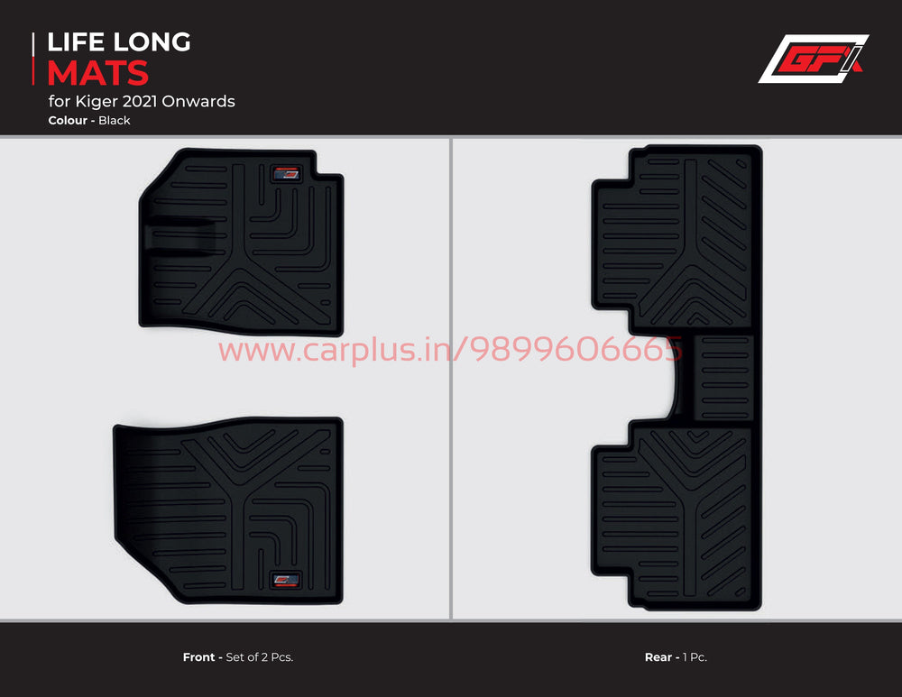 
                  
                    GFX Life Long Car Mats for Renault Kiger (2021 Onwards) Manual-Black-LIFE LONG CAR MATS-GFX-CARPLUS
                  
                