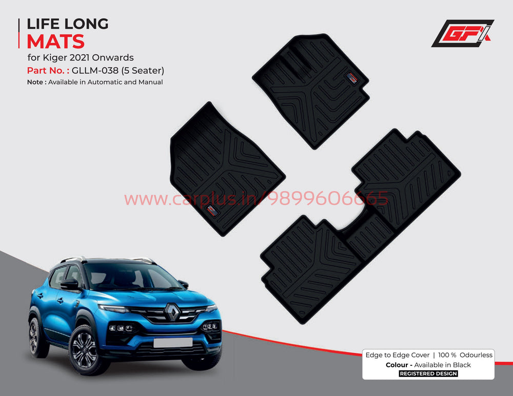 
                  
                    GFX Life Long Car Mats for Renault Kiger (2021 Onwards) Manual-Black-LIFE LONG CAR MATS-GFX-CARPLUS
                  
                