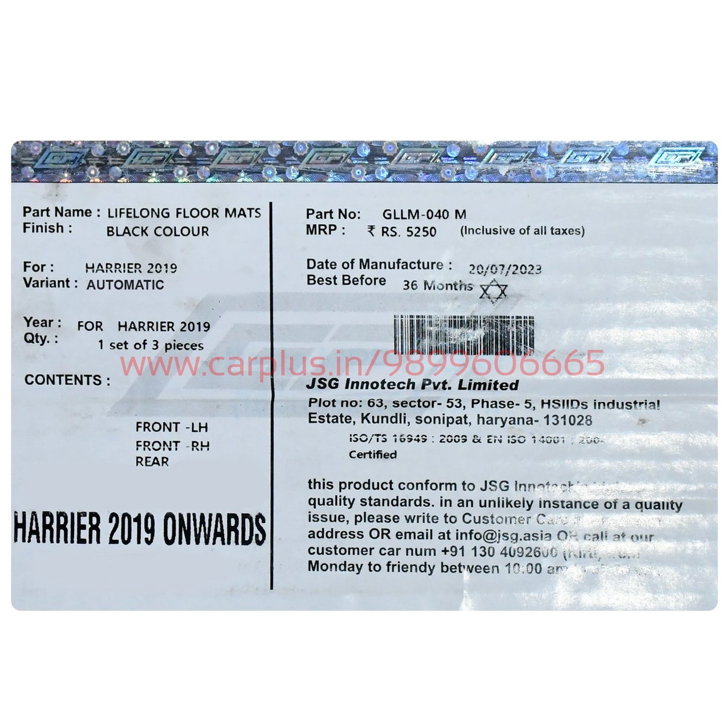 
                  
                    GFX Life Long Car Mats for Tata Harrier Automatic -Black (Before 2023 model)-LIFE LONG CAR MATS-GFX-CARPLUS
                  
                
