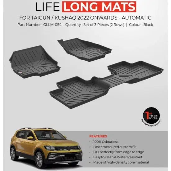 
                  
                    GFX Life Long Car Mats for Volkswagen Taigun/ Kushaq (2022 Onwards)-LIFE LONG CAR MATS-GFX-CARPLUS
                  
                