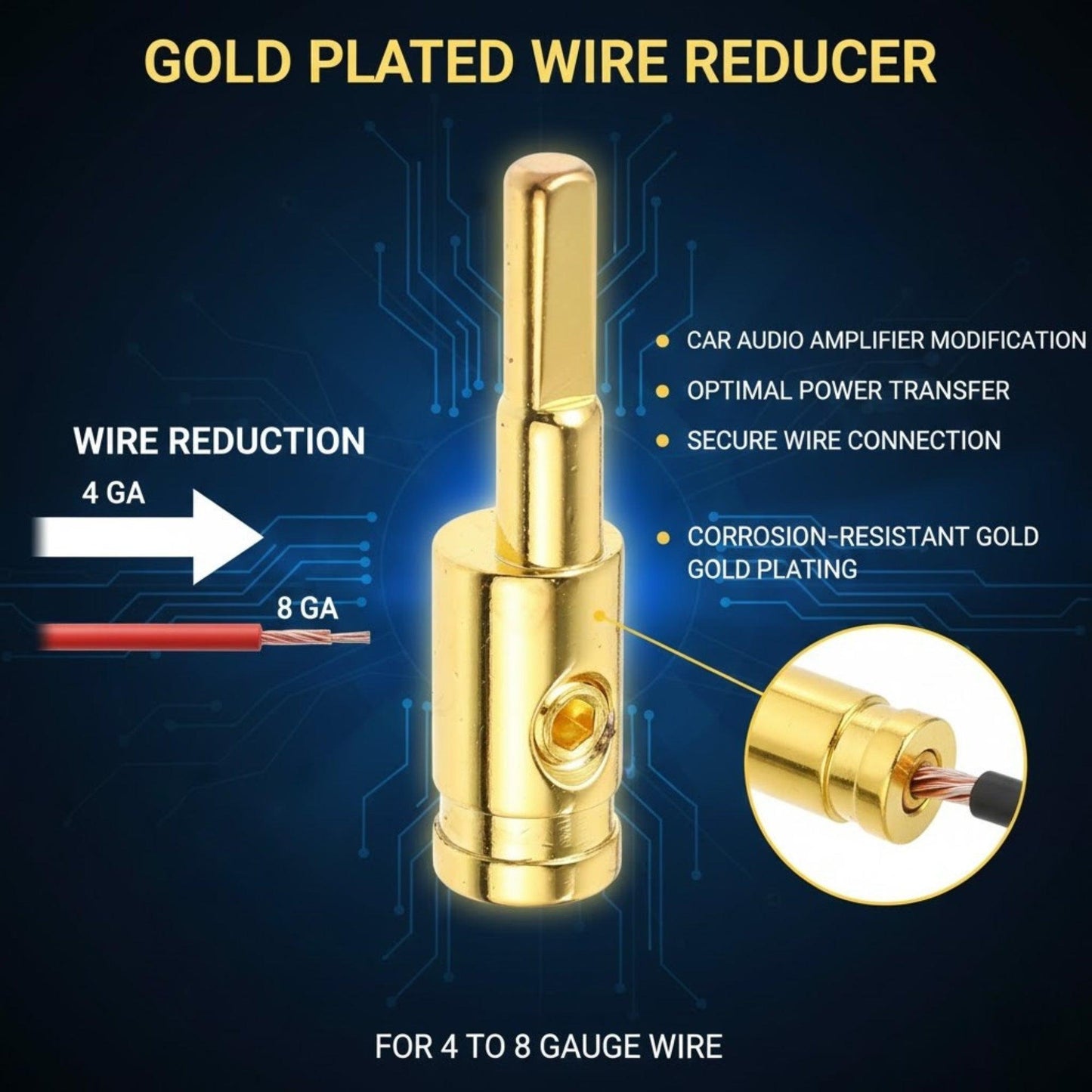 
                  
                    Gauge Adaptor Pure Copper 4 to 8 GA-ADAPTOR-Gauge-CARPLUS
                  
                