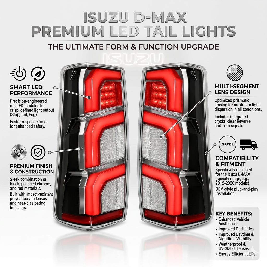 
                  
                    Isuzu Dmax Tail Lights-AFTERMARKET TAIL LAMP-RETRO-Clear-CARPLUS
                  
                