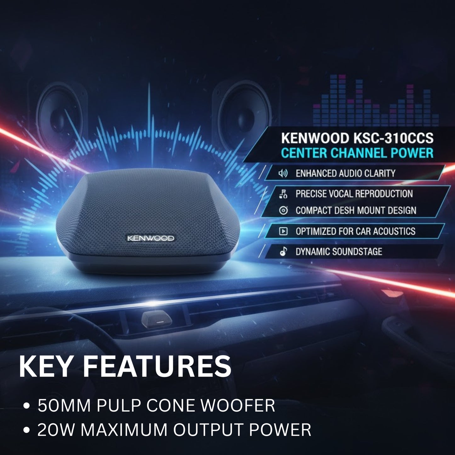 
                  
                    KENWOOD Center Channel Speaker (KSC-310CCS)-speaker-KENWOOD-CARPLUS
                  
                