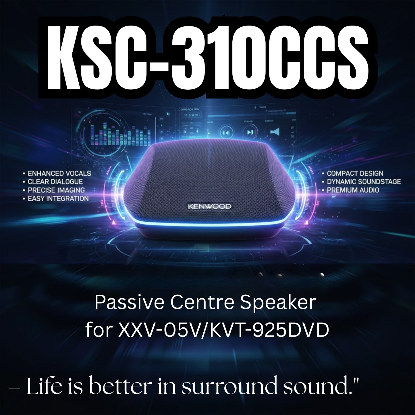 
                  
                    KENWOOD Center Channel Speaker (KSC-310CCS)-speaker-KENWOOD-CARPLUS
                  
                