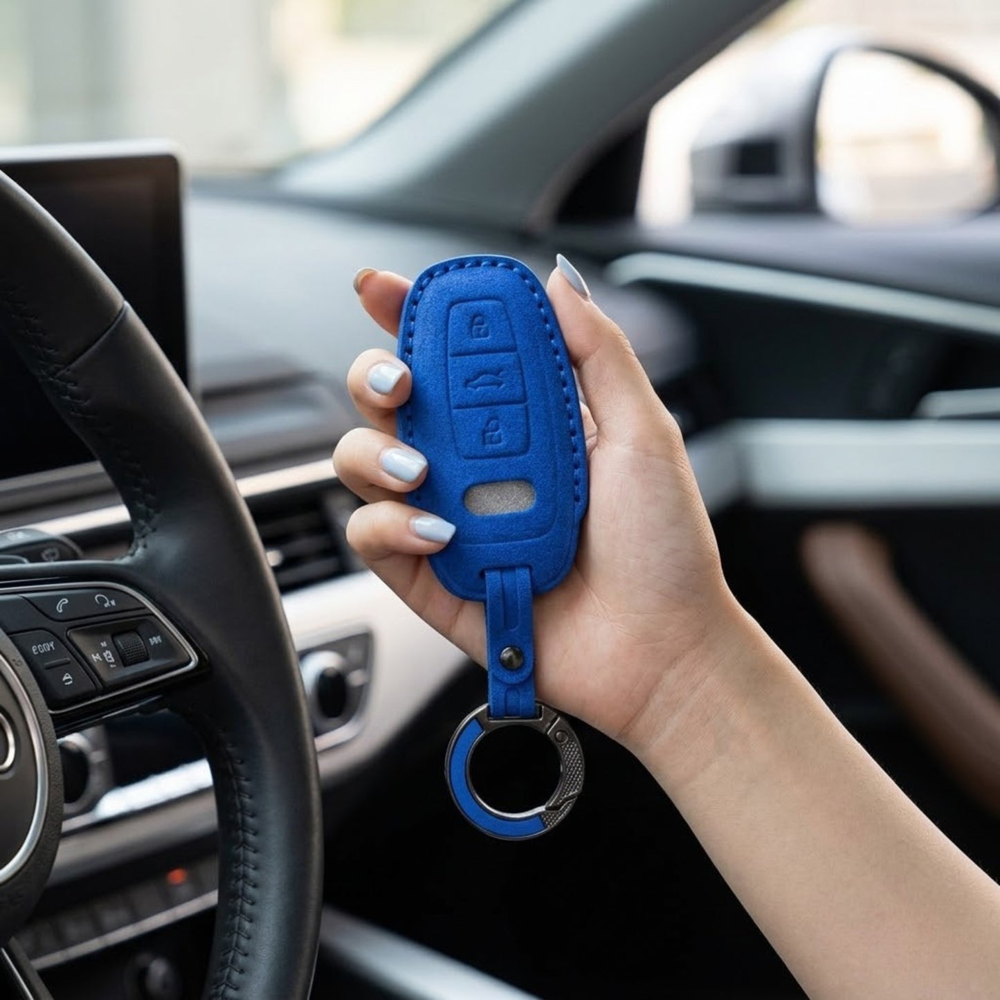 
                  
                    KMH Alcantara Key Cover for Audi(D4)-KEY COVER-KMH-Red-CARPLUS
                  
                