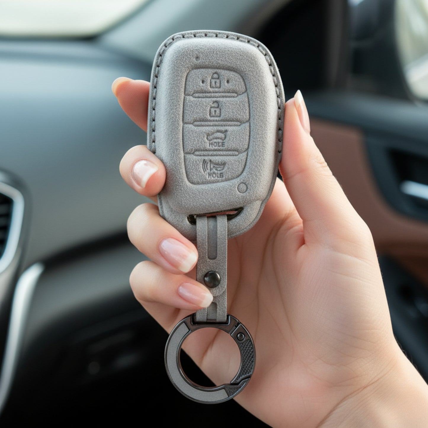 
                  
                    KMH Alcantara Key Cover for Hyundai(D2)-KEY COVER-KMH-Red-CARPLUS
                  
                