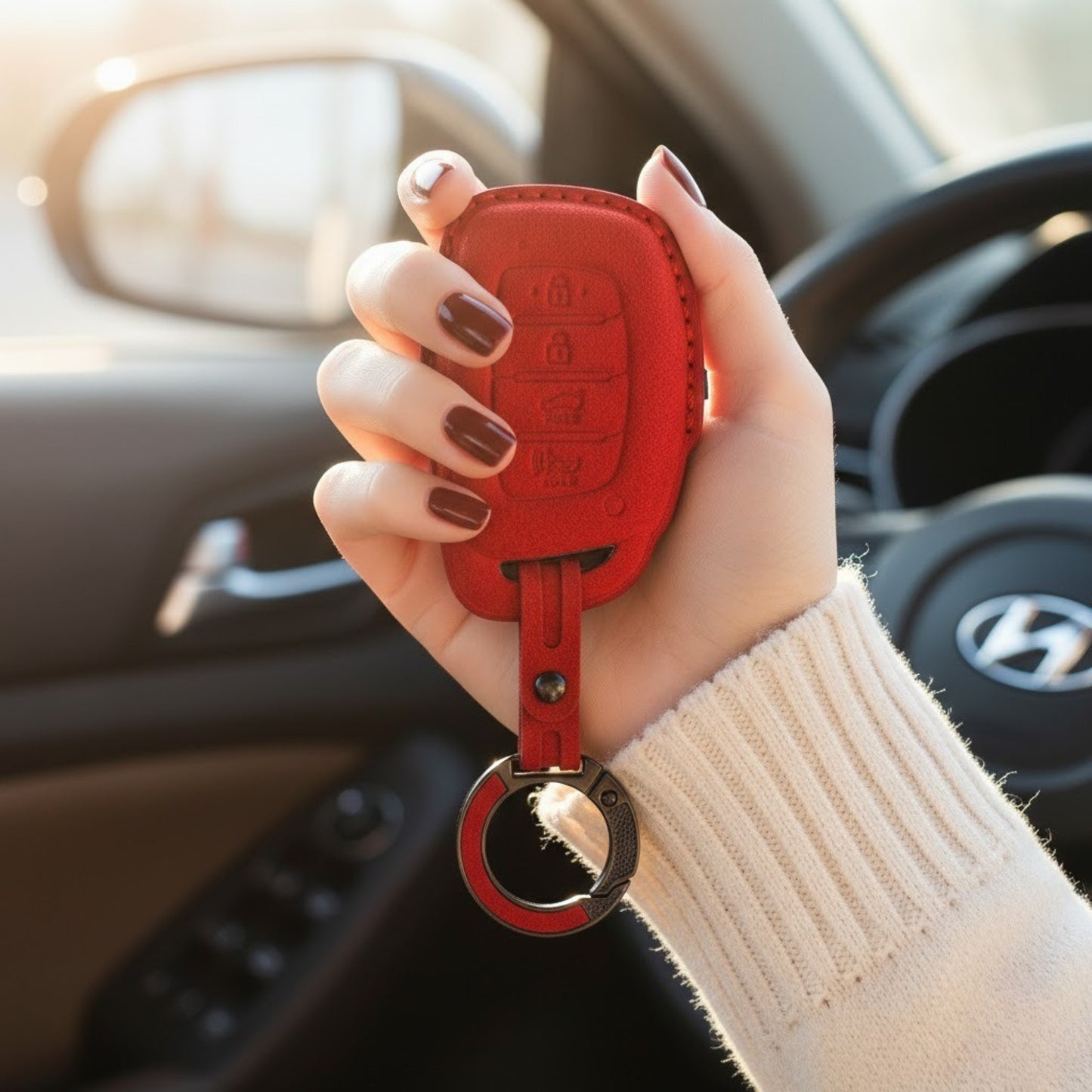 
                  
                    KMH Alcantara Key Cover for Hyundai(D2)-KEY COVER-KMH-Red-CARPLUS
                  
                