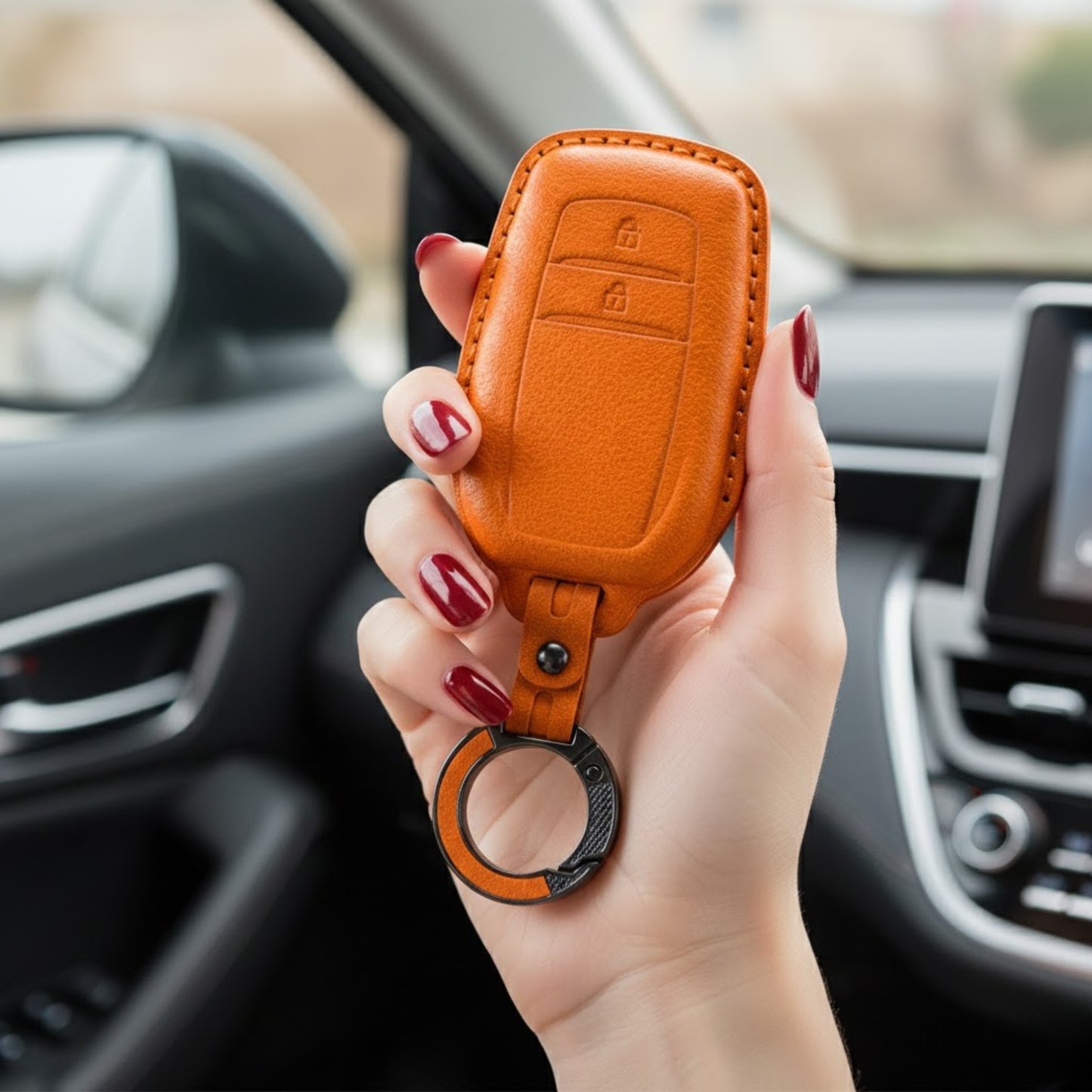 
                  
                    KMH Alcantara Key Cover for Toyota(D2)-KEY COVER-KMH-Red-CARPLUS
                  
                