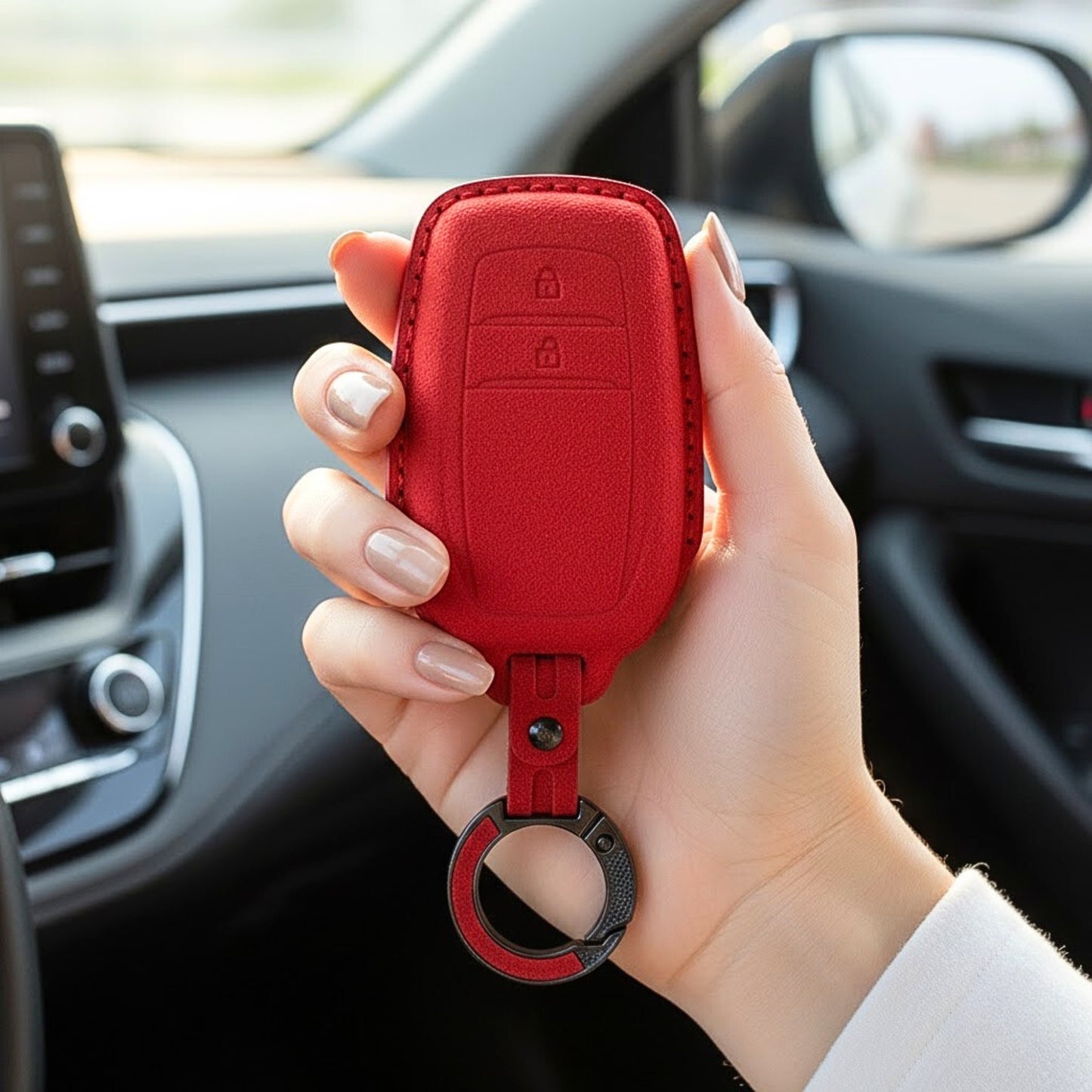 
                  
                    KMH Alcantara Key Cover for Toyota(D2)-KEY COVER-KMH-Red-CARPLUS
                  
                