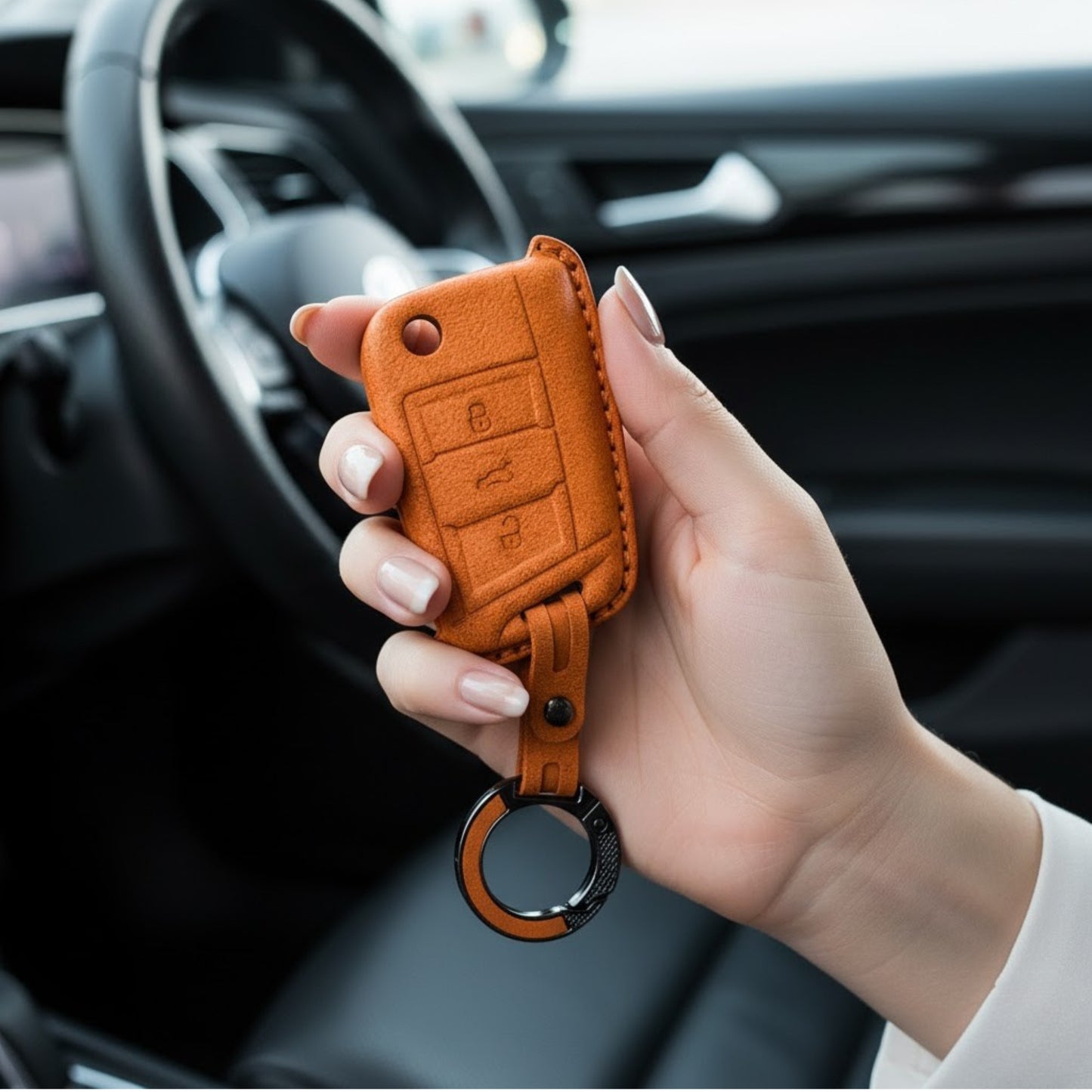 
                  
                    KMH Alcantara Key Cover for Volkswagen(D1)-KEY COVER-KMH-Red-CARPLUS
                  
                