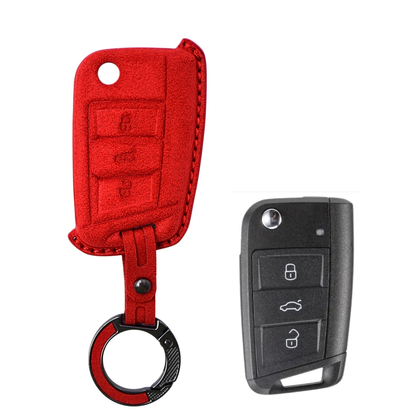 
                  
                    KMH Alcantara Key Cover for Volkswagen(D1)-KEY COVER-KMH-Red-CARPLUS
                  
                