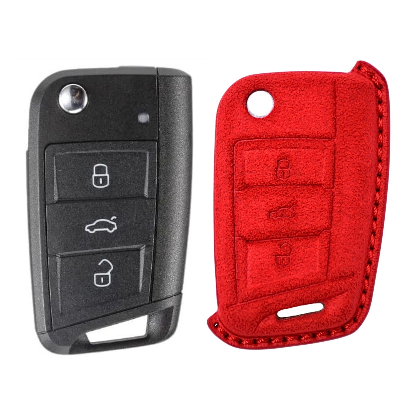 
                  
                    KMH Alcantara Key Cover for Volkswagen(D1)-KEY COVER-KMH-Red-CARPLUS
                  
                