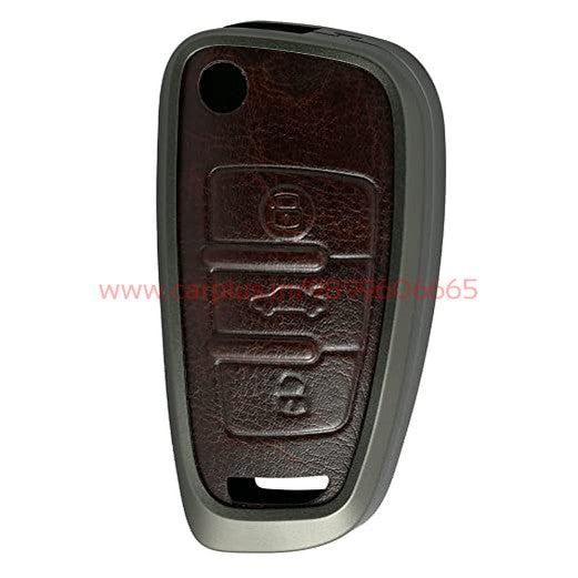 
                  
                    KMH Aluminium Alloy with Leather Car Key Cover Compatible for Audi A1 A3 A6 Q2 Q3 Q7 TT TTS R8 S3 S6 RS3 3 Button Smart Key-TPU ALUMINIUM KEY COVER-KMH-Gun Brown-With Key Chain-CARPLUS
                  
                