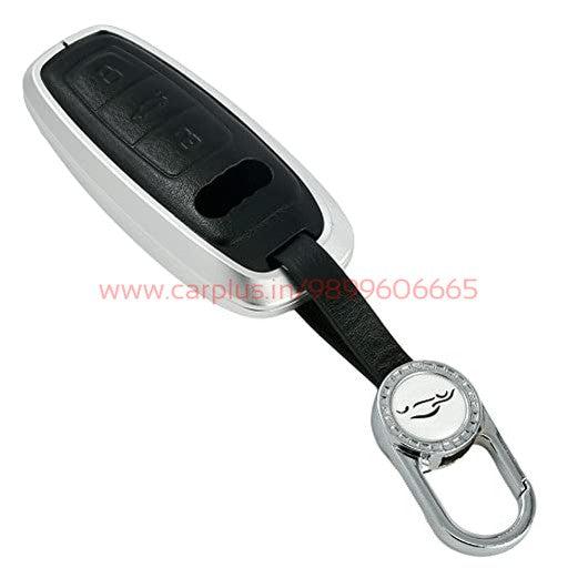
                  
                    KMH Aluminium Alloy with Leather Car Key Cover Compatible for Audi A3 | A4 | A5 | Q3 | Q5 | Q7 | Q8 Smart Key-TPU ALUMINIUM KEY COVER-KMH-Silver Black-With Key Chain-CARPLUS
                  
                