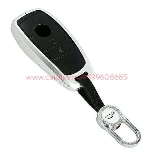 
                  
                    KMH Aluminium Alloy with Leather Car Key Cover Compatible for Mercedes Benz A C E S G Class glc cle cla GLB GLS W177 W205 W212 W213 W222 AMG 3 Button Samrt Key-TPU ALUMINIUM KEY COVER-KMH-Silver Black-With Key Chain-CARPLUS
                  
                