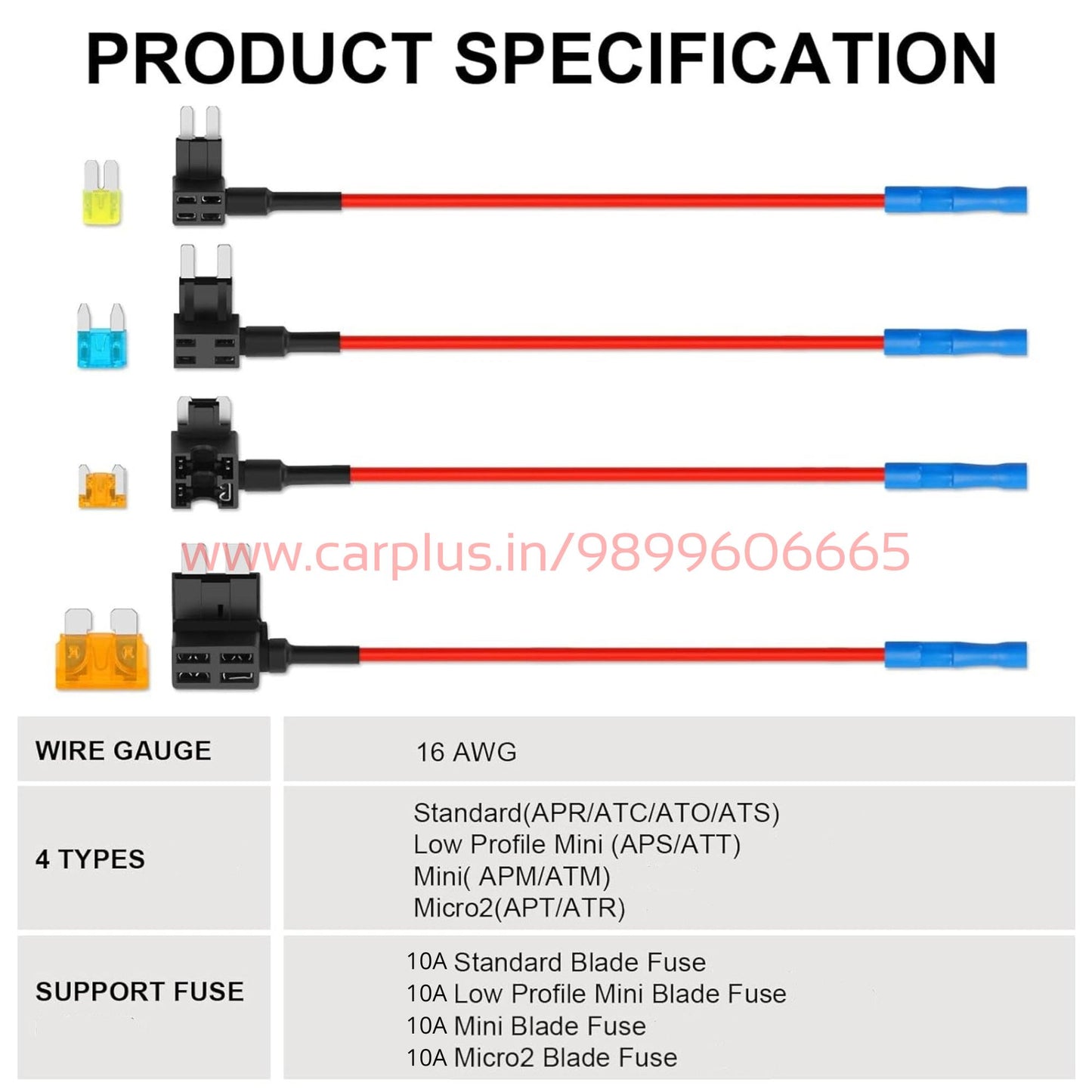 
                  
                    KMH Blade Fuse Wire Tap Adaptor-SUSPENSE-X-DECIBEL-Standard-PACK OF 1-CARPLUS
                  
                