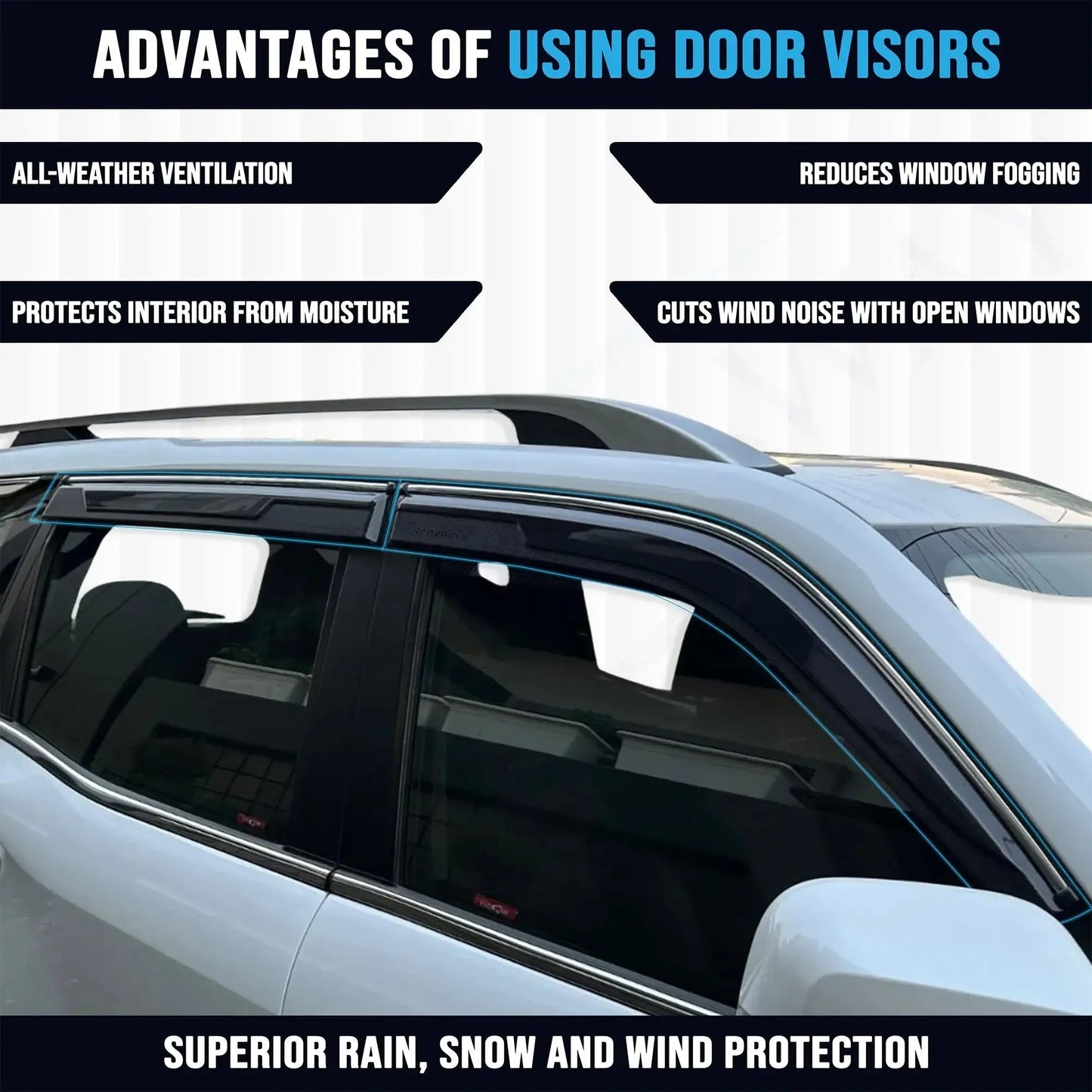 
                  
                    KMH Chrome Line Door Visor For MG Windsor (Set of 4Pcs)-DOOR VISOR-KMH-CARPLUS
                  
                