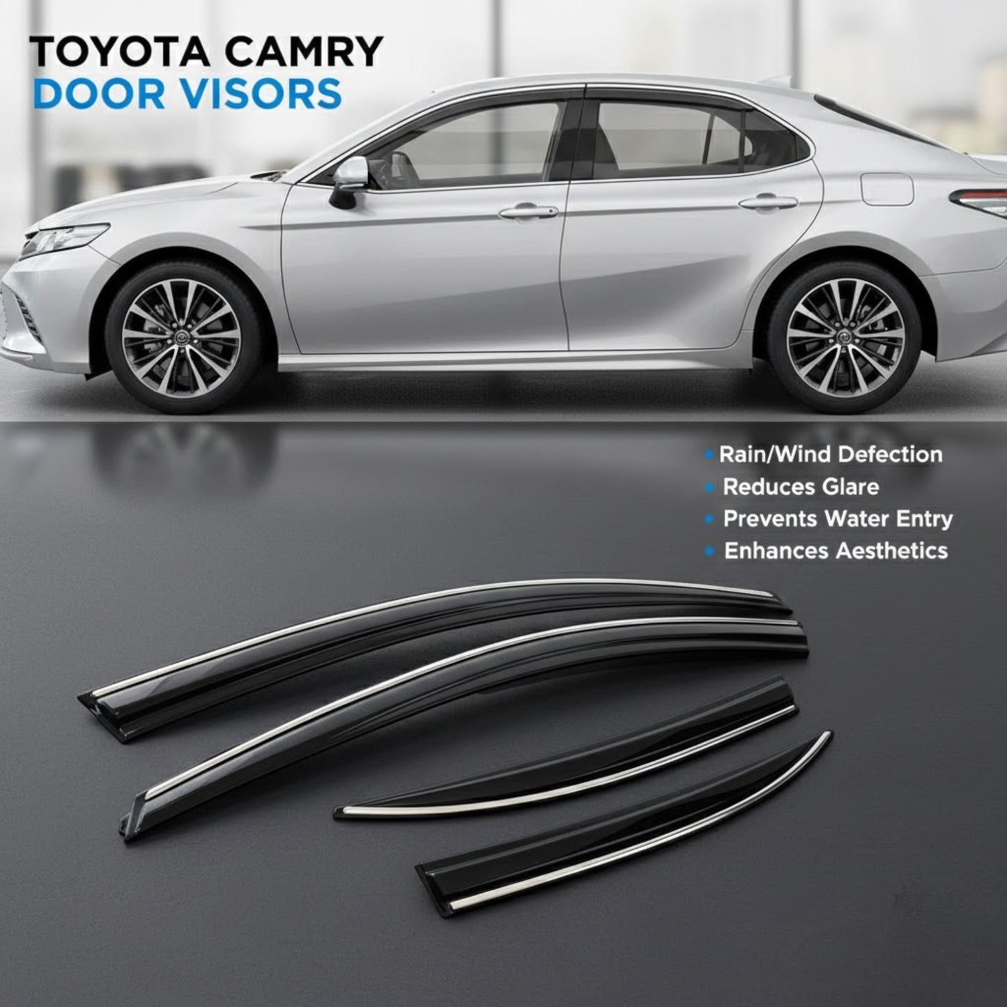 
                  
                    KMH Chrome Line Door Visor for Toyota Camry 2018-DOOR VISOR-TOYOTA-CARPLUS
                  
                
