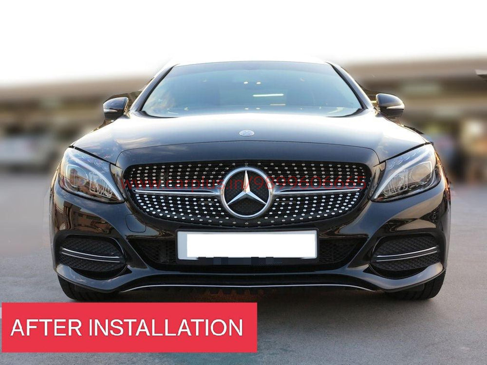 KMH Diamond Grill For Mercedes C Class W205(2015-2018)-MERCEDES GRILLS-RETRO SOLUTIONS-CARPLUS