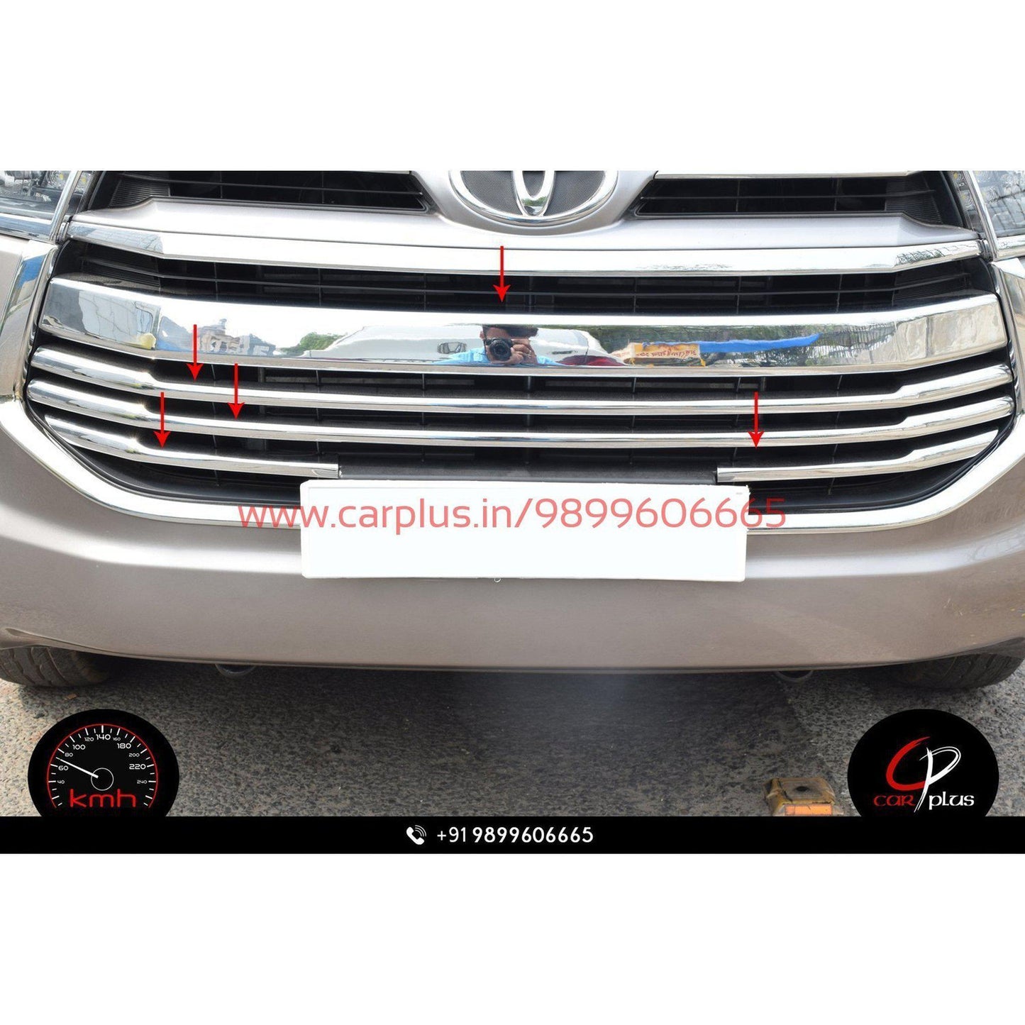 
                  
                    KMH Front Grill Cover For Toyota Innova Crysta (2nd GEN, Set of 5Pcs) CN LEAGUE EXTERIOR.
                  
                