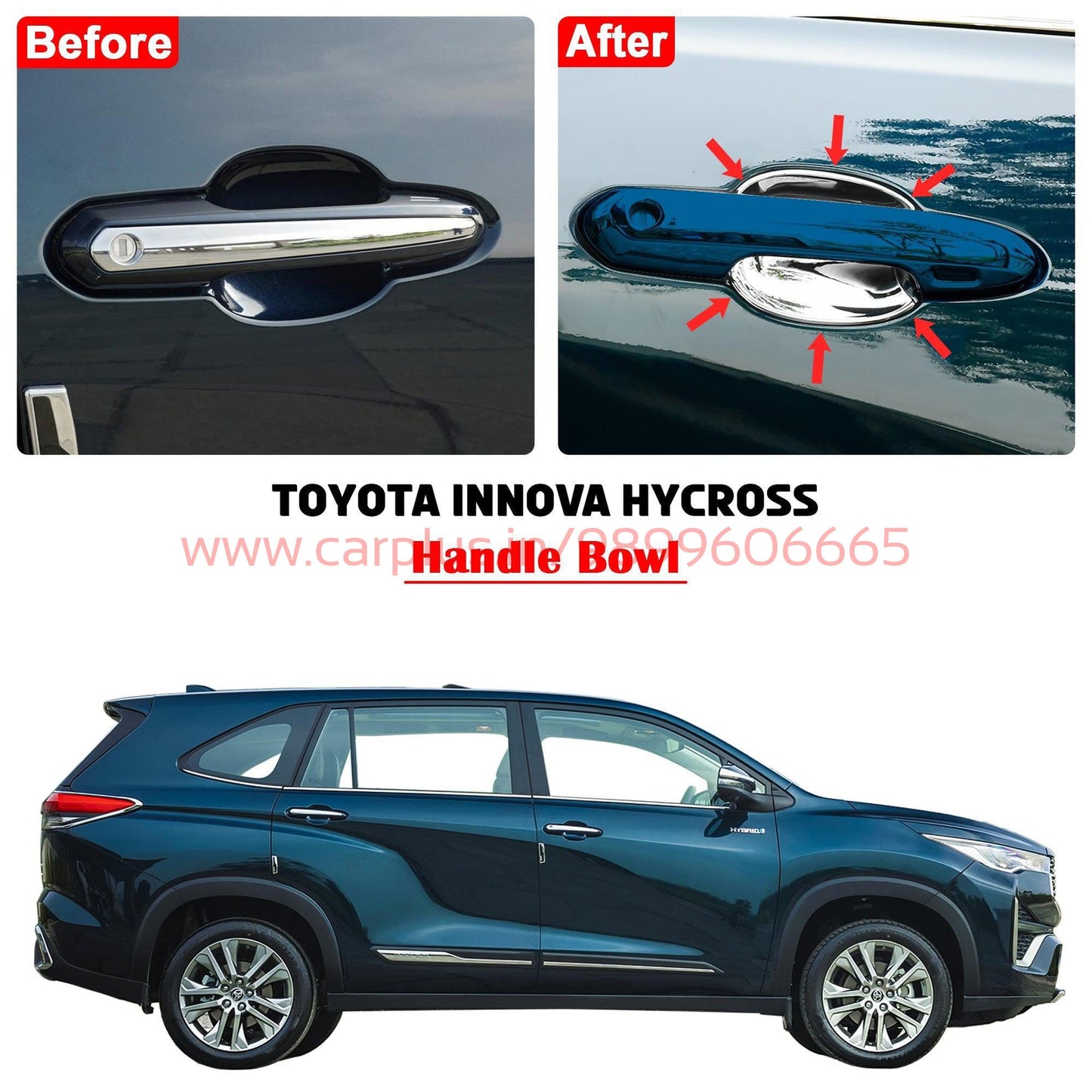 
                  
                    KMH Handle Bowl Chrome for Toyota Hycross(Set of 4 Pcs)-EXTERIOR-KMH-CARPLUS
                  
                