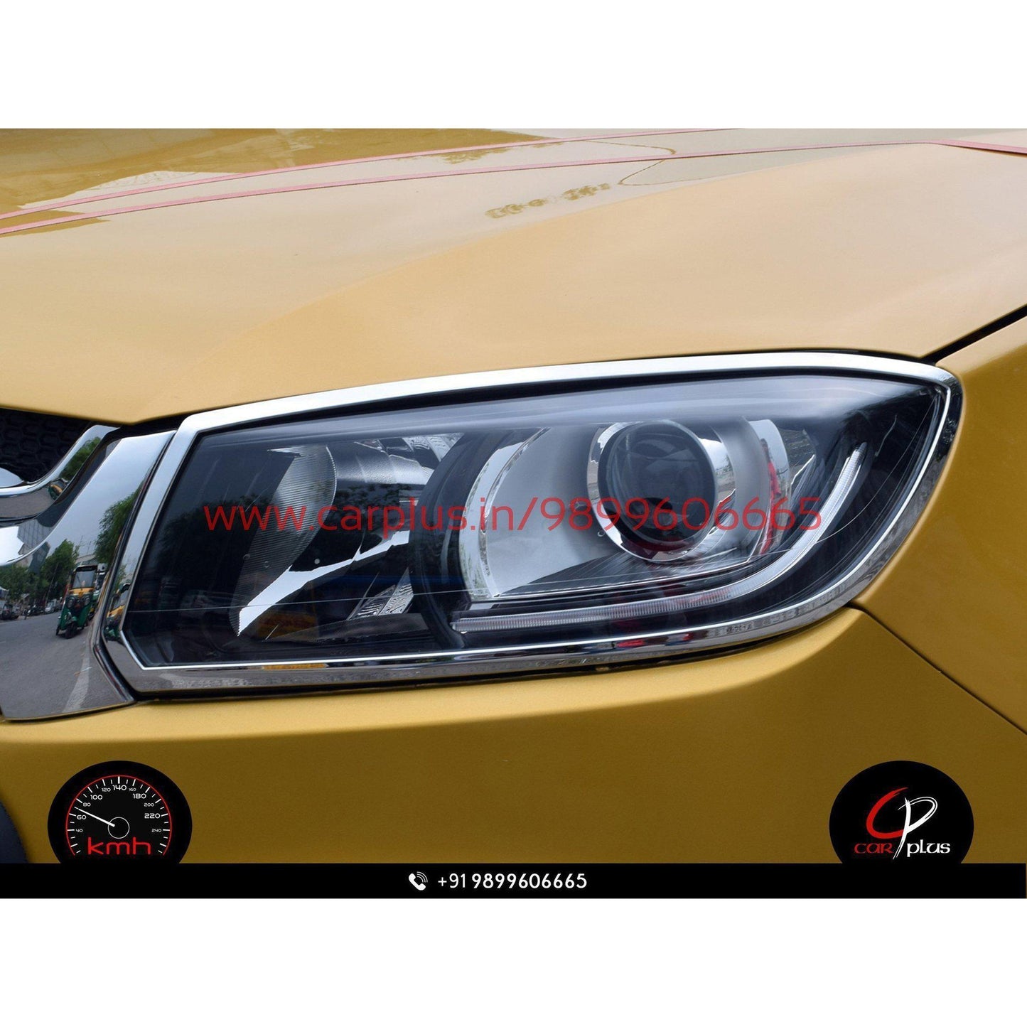 KMH Head Light Cover Chrome for Maruti Suzuki Brezza (1st GEN, Set of –  CARPLUS