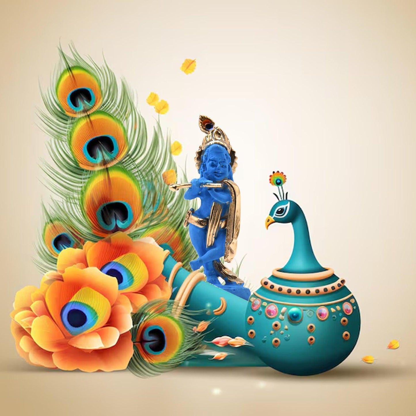 
                  
                    KMH High Quality Ceramic God Idol for Krishna Blue, Small (KAGD010)-GOD IDOL-KMH-GOD IDOL-CARPLUS
                  
                