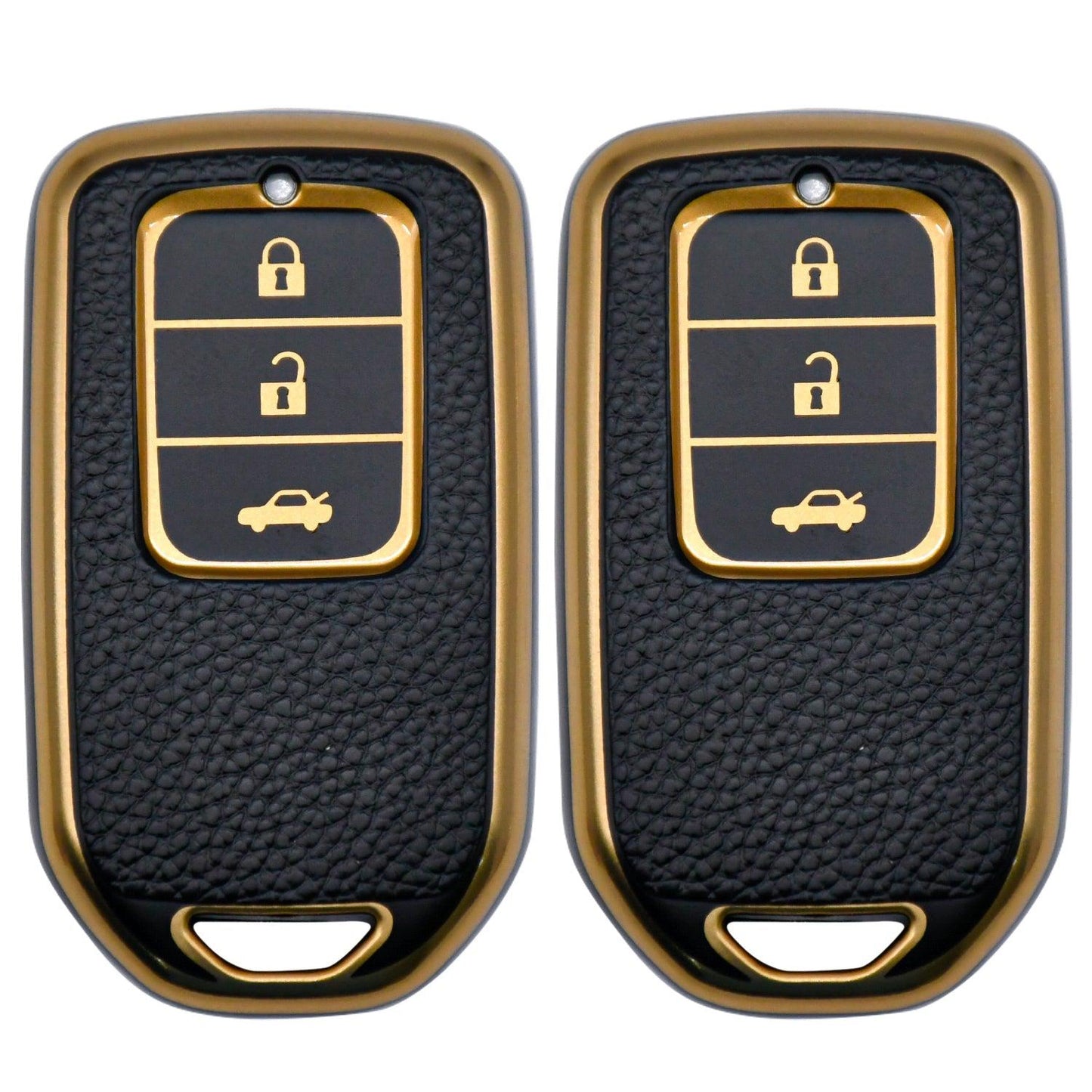 
                  
                    KMH Leather Key Cover for Honda(D2)-Gold/Black (Pack of 2)-TPU GOLD KEY COVER-KMH-CARPLUS
                  
                