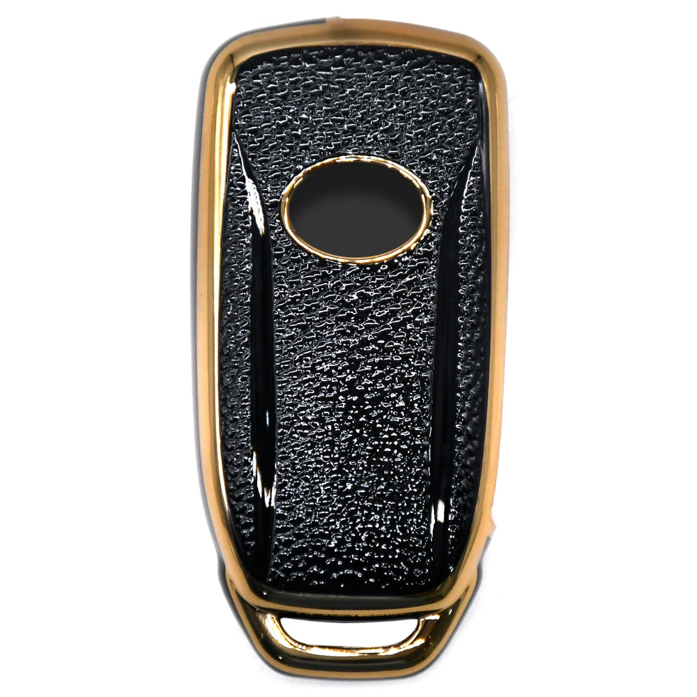 
                  
                    KMH Leather Key Cover for Tata with Keychain(D2)-Gold/Black-TPU GOLD KEY COVER-KMH-CARPLUS
                  
                