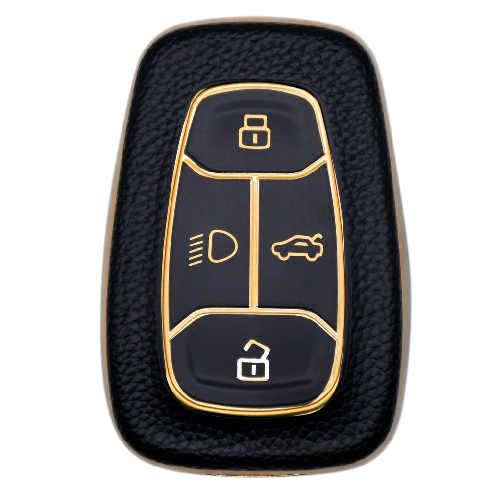 
                  
                    KMH Leather Key Cover for Tata wth Keychain(D1)-Gold/Black-TPU GOLD KEY COVER-KMH-CARPLUS
                  
                