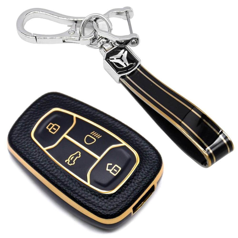 
                  
                    KMH Leather Key Cover for Tata wth Keychain(D1)-Gold/Black-TPU GOLD KEY COVER-KMH-CARPLUS
                  
                