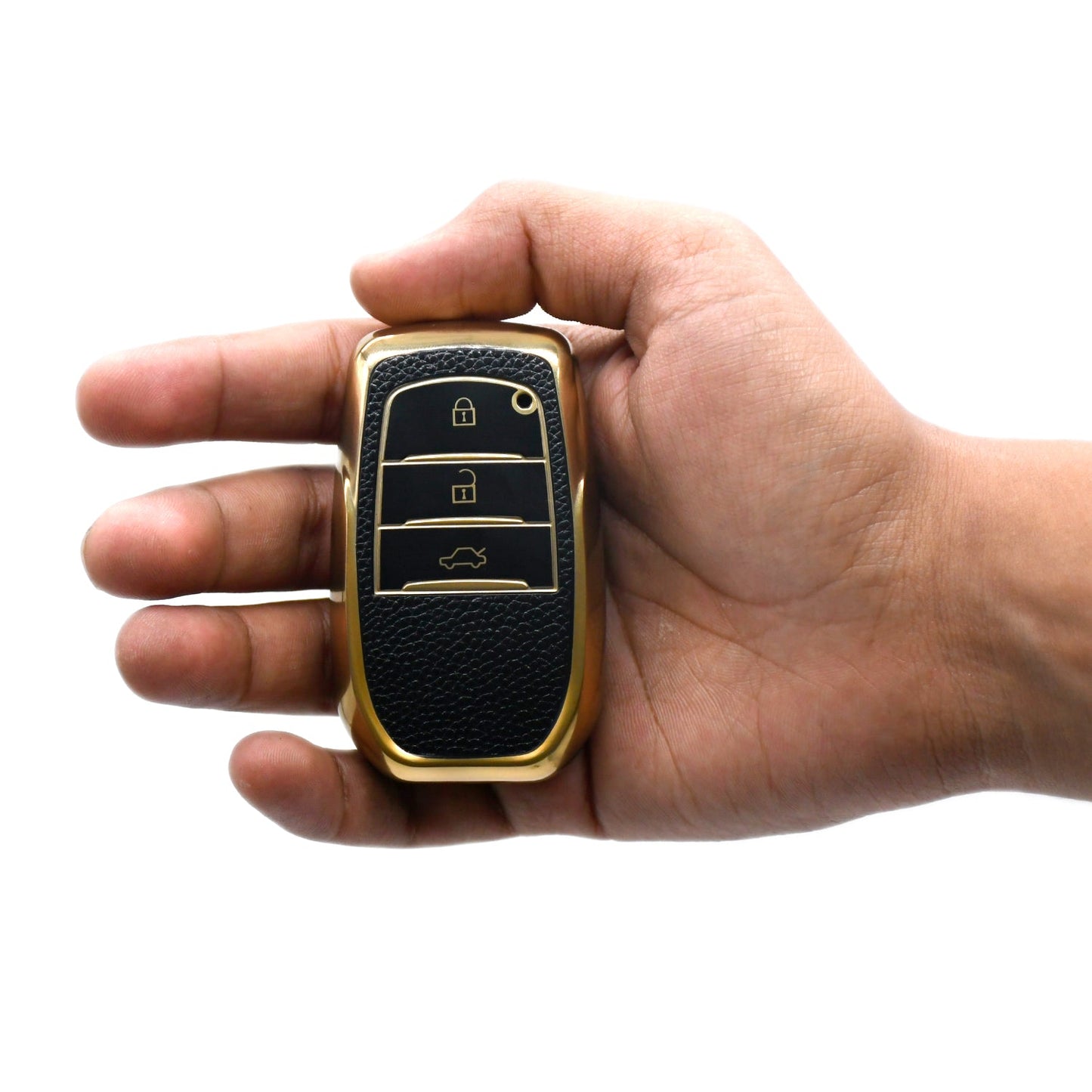 
                  
                    KMH Leather Key Cover for Toyota with Keychain(D3)-Gold/Black-TPU GOLD KEY COVER-KMH-CARPLUS
                  
                