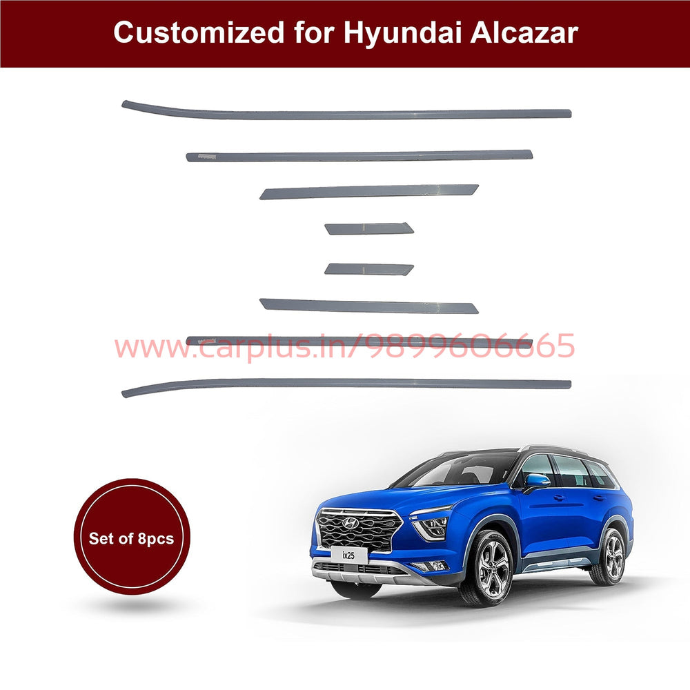 KMH Lower Window Garnish For Hyundai Alcazar (1st GEN, Set of 8Pcs)-PRICE & IMAGES PENDING-CN LEAGUE-CARPLUS