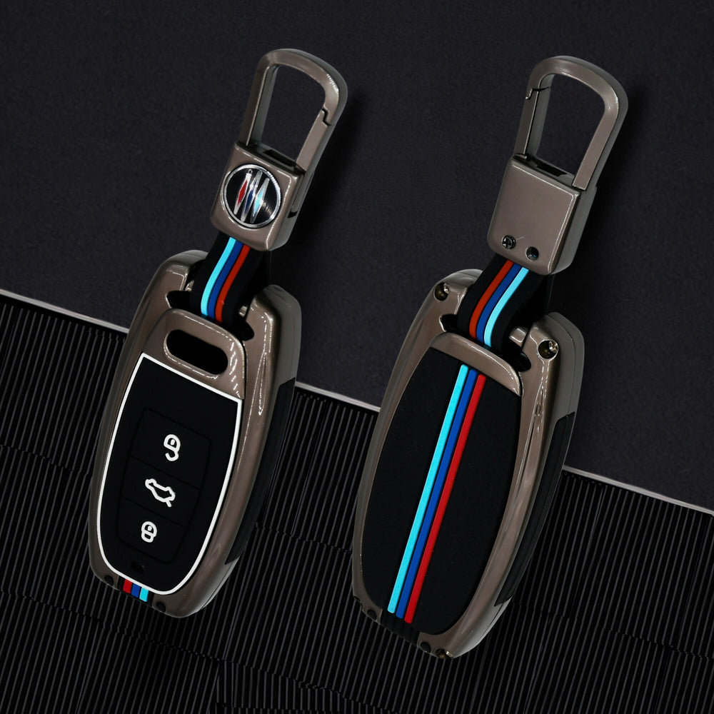 KMH Metal With Silicone Car Key Cover for Audi D3 (KC 202)-KEY COVER-METAL-KMH-CARPLUS