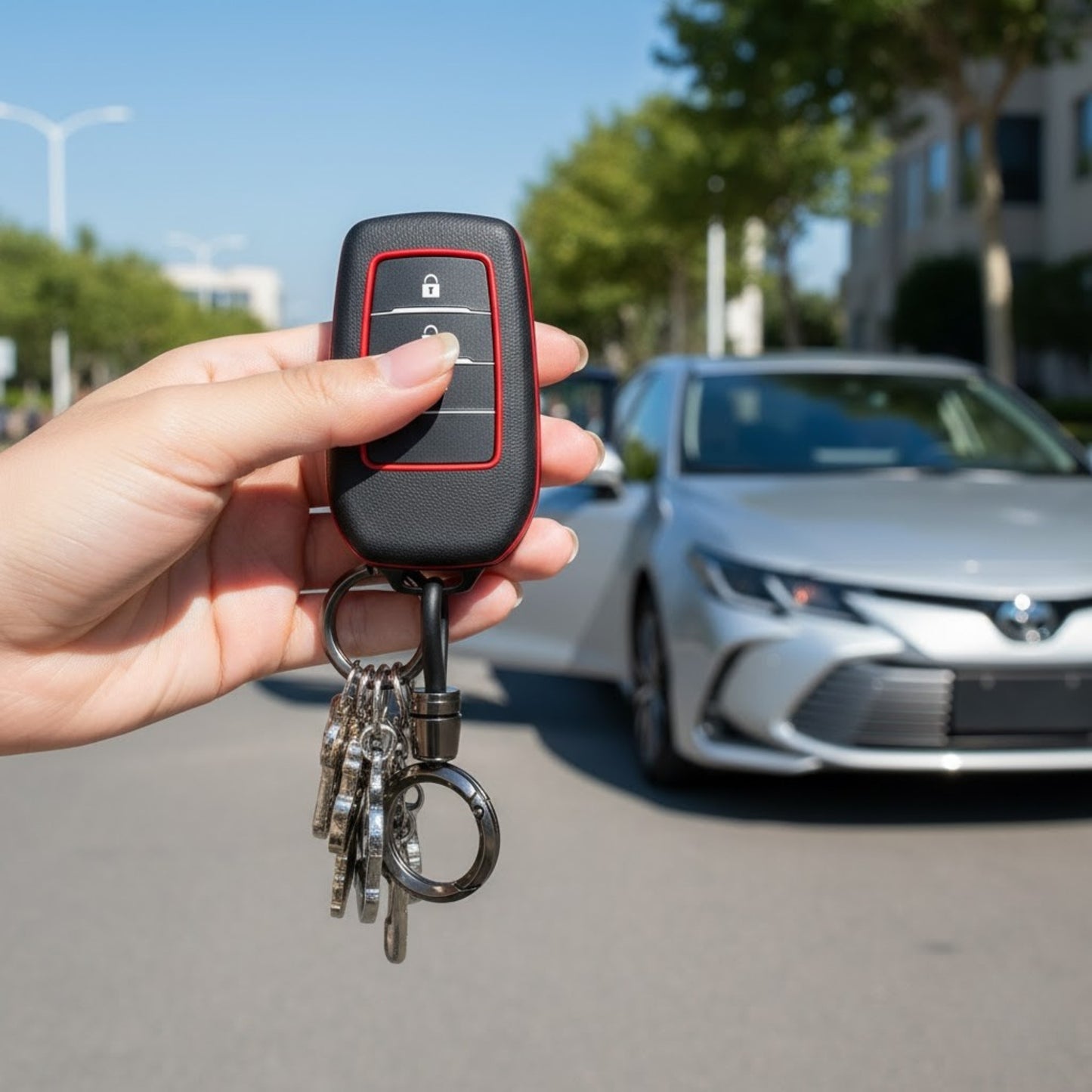 
                  
                    KMH Premium ABS Key Cover for Toyota (D3)-Black With Red(Border-Gun Brown)-KEY COVER-KMH-CARPLUS
                  
                