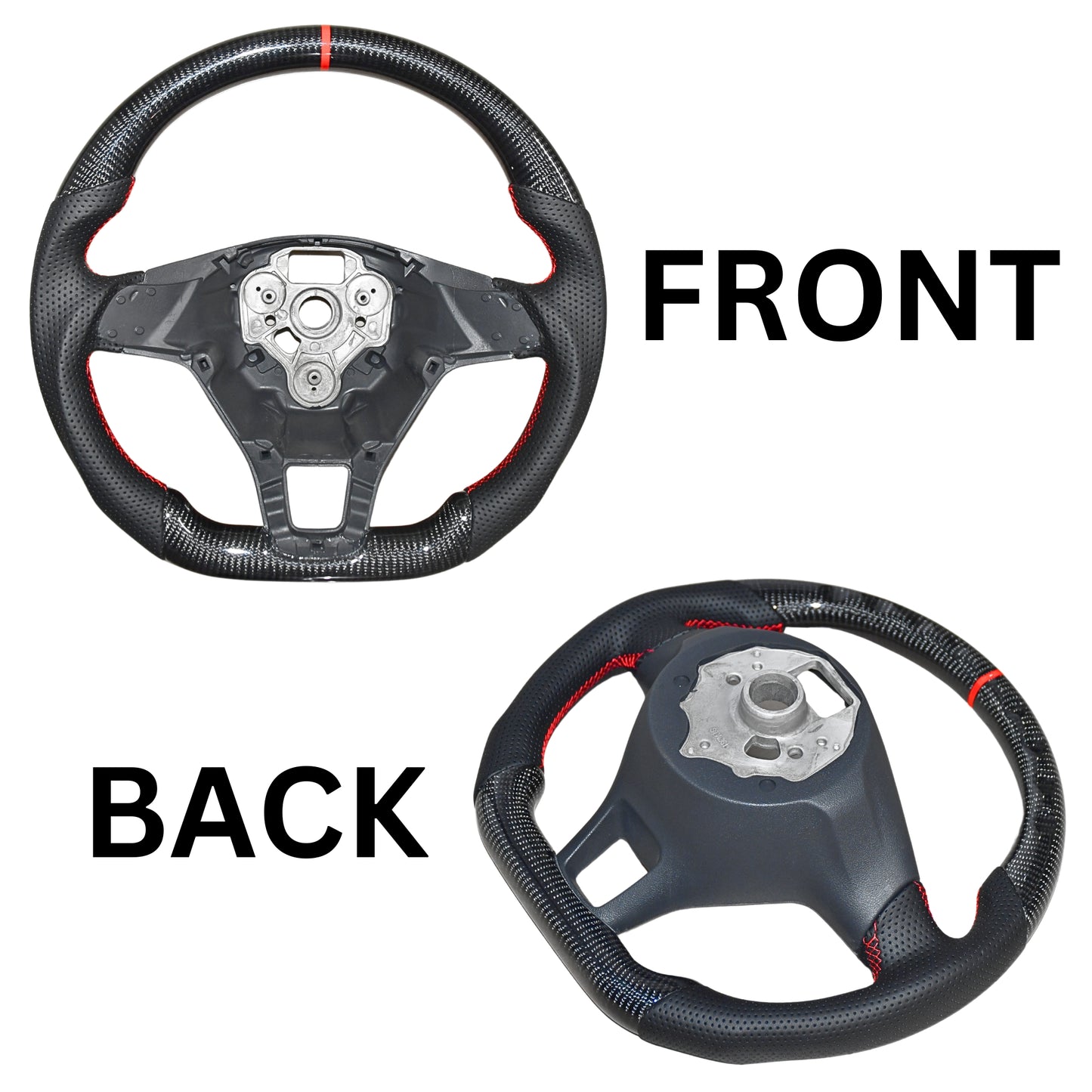 
                  
                    KMH Premium Black Steering Wheel Compatible with Volkswagen Polo, Vento, Ameo & Jetta, 2014+ Models - Sporty Look, Enhanced Grip & Fit Plug and Play Car Interior Accessories (Real Carbon)-STEERING WHEEL-RETRO-CARPLUS
                  
                
