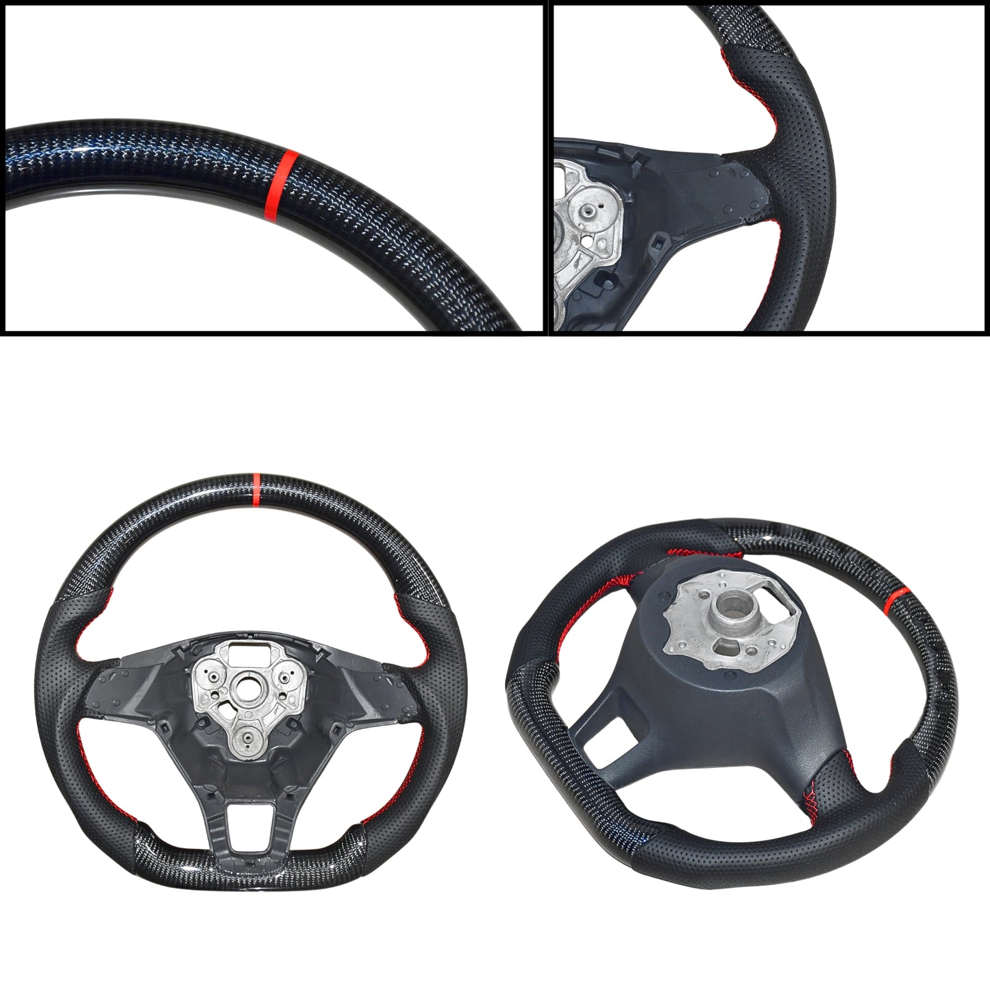 
                  
                    KMH Premium Black Steering Wheel Compatible with Volkswagen Polo, Vento, Ameo & Jetta, 2014+ Models - Sporty Look, Enhanced Grip & Fit Plug and Play Car Interior Accessories (Real Carbon)-STEERING WHEEL-RETRO-CARPLUS
                  
                