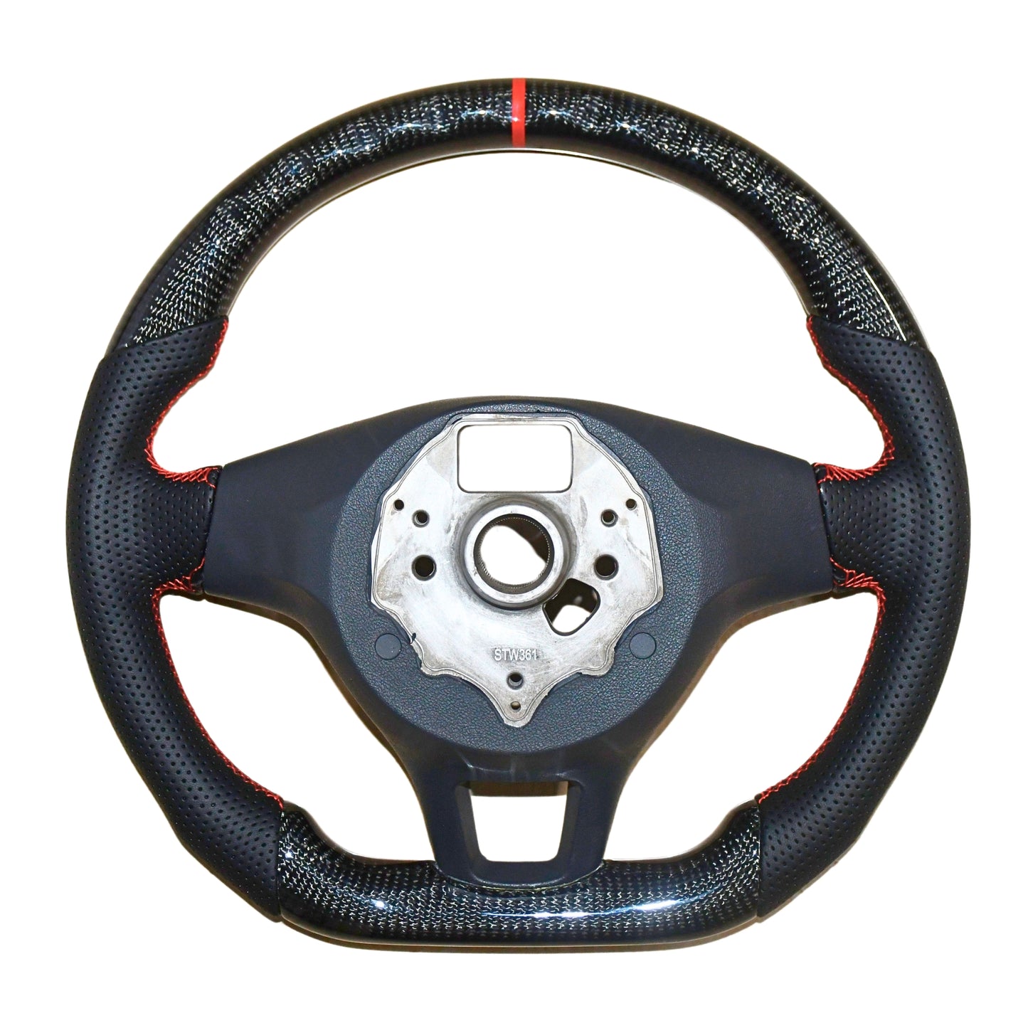 
                  
                    KMH Premium Black Steering Wheel Compatible with Volkswagen Polo, Vento, Ameo & Jetta, 2014+ Models - Sporty Look, Enhanced Grip & Fit Plug and Play Car Interior Accessories (Real Carbon)-STEERING WHEEL-RETRO-CARPLUS
                  
                