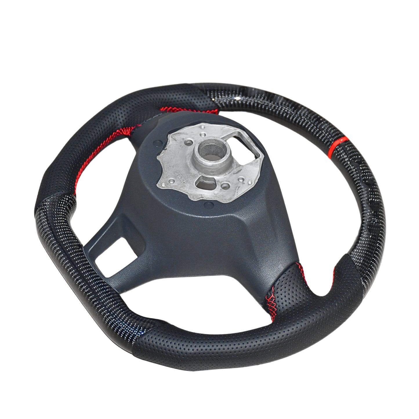
                  
                    KMH Premium Black Steering Wheel Compatible with Volkswagen Polo, Vento, Ameo & Jetta, 2014+ Models - Sporty Look, Enhanced Grip & Fit Plug and Play Car Interior Accessories (Real Carbon)-STEERING WHEEL-RETRO-CARPLUS
                  
                