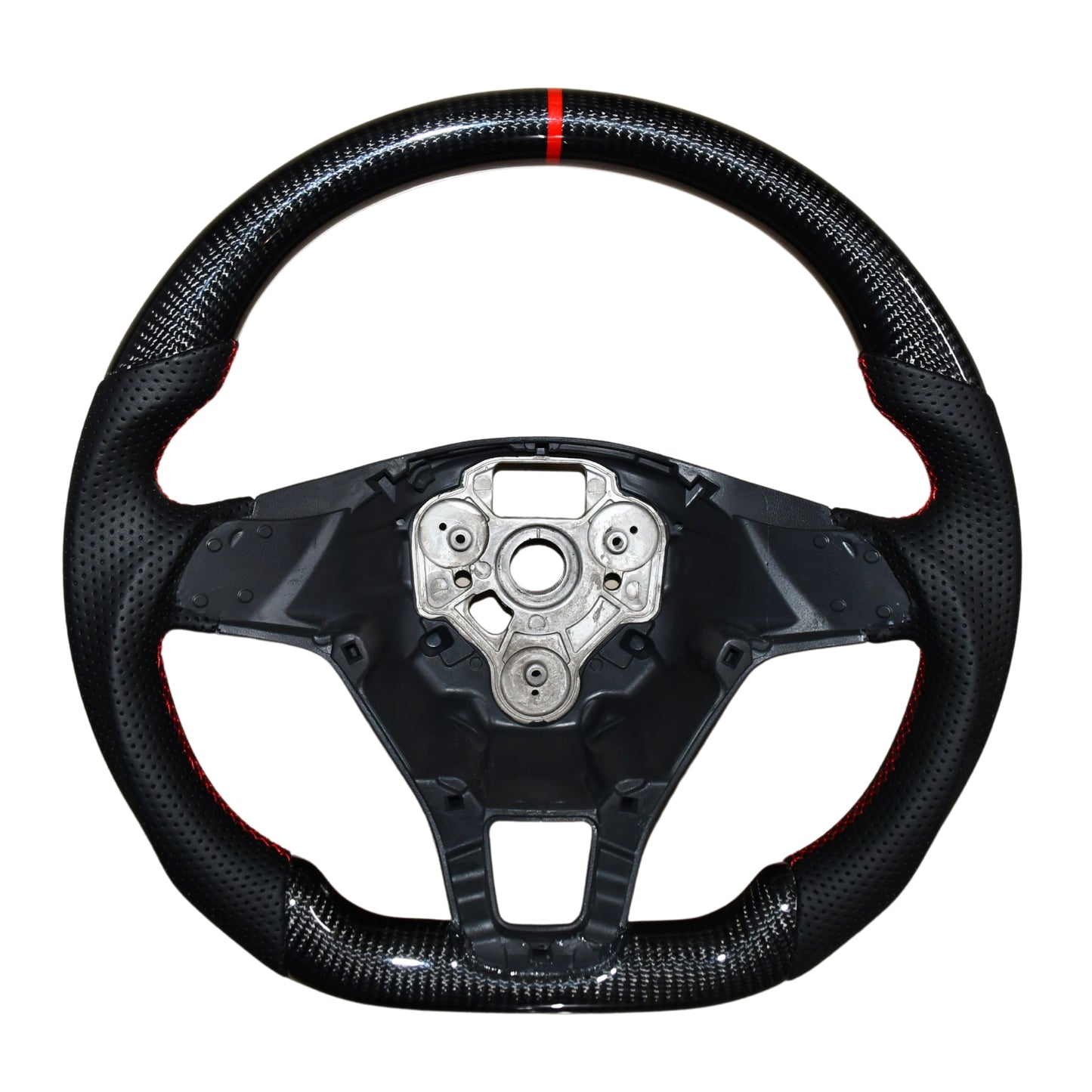 
                  
                    KMH Premium Black Steering Wheel Compatible with Volkswagen Polo, Vento, Ameo & Jetta, 2014+ Models - Sporty Look, Enhanced Grip & Fit Plug and Play Car Interior Accessories (Real Carbon)-STEERING WHEEL-RETRO-CARPLUS
                  
                