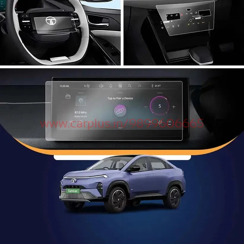 
                  
                    KMH Premium Screen Protector for Tata Curvv EV 10.24" Info (Round Edges)+ Cluster+Steering+AC Panel-SCREEEN PROTECTOR-KMH-SCREEN PROTECTOR-CARPLUS
                  
                