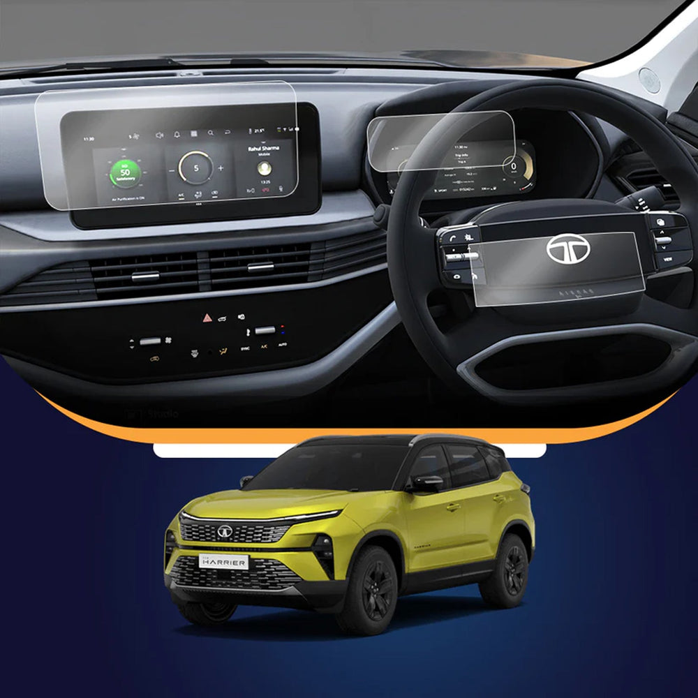KMH Premium Screen Protector for Tata Harrier/Safari 2023 Info(Round Edges)+Cluster+Steering 10.24 Inch-SCREEEN PROTECTOR-KMH-SCREEN PROTECTOR-CARPLUS