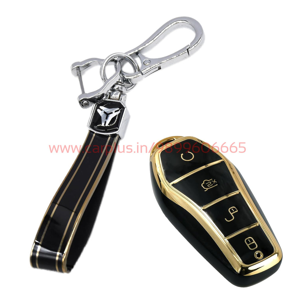 
                  
                    KMH - Premium TPU Gold Car Key Cover Compatible for BYD Atto-3-TPU GOLD KEY COVER-KMH-TPU KEY COVER-Black with Keychain-CARPLUS
                  
                