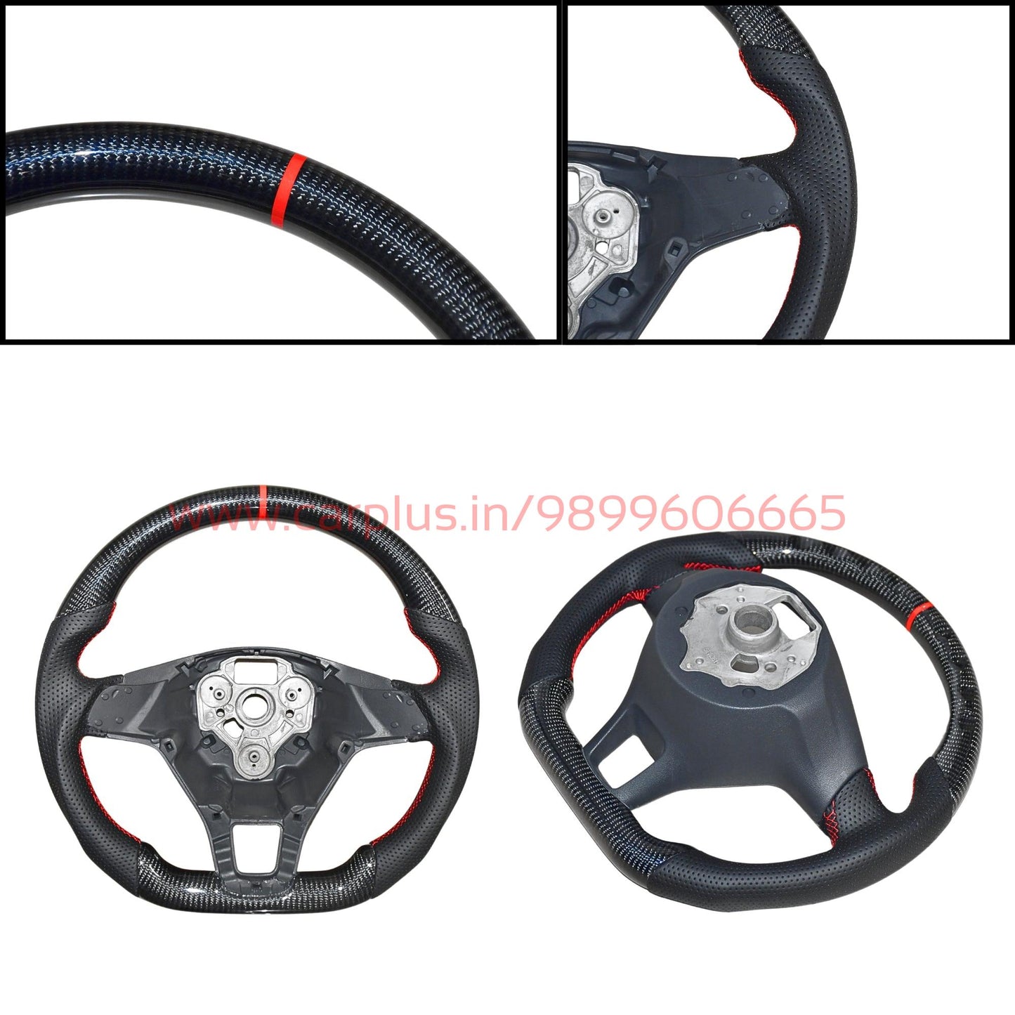 
                  
                    KMH Premium Black Steering Wheel Compatible with Volkswagen Polo, Vento, Ameo & Jetta, 2014+ Models - Sporty Look, Enhanced Grip & Fit Plug and Play Car Interior Accessories (Real Carbon)-STEERING WHEEL-RETRO-CARPLUS
                  
                