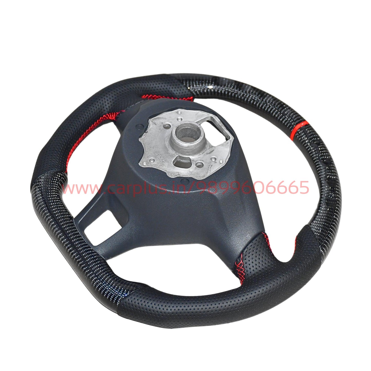 
                  
                    KMH Premium Black Steering Wheel Compatible with Volkswagen Polo, Vento, Ameo & Jetta, 2014+ Models - Sporty Look, Enhanced Grip & Fit Plug and Play Car Interior Accessories (Real Carbon)-STEERING WHEEL-RETRO-CARPLUS
                  
                