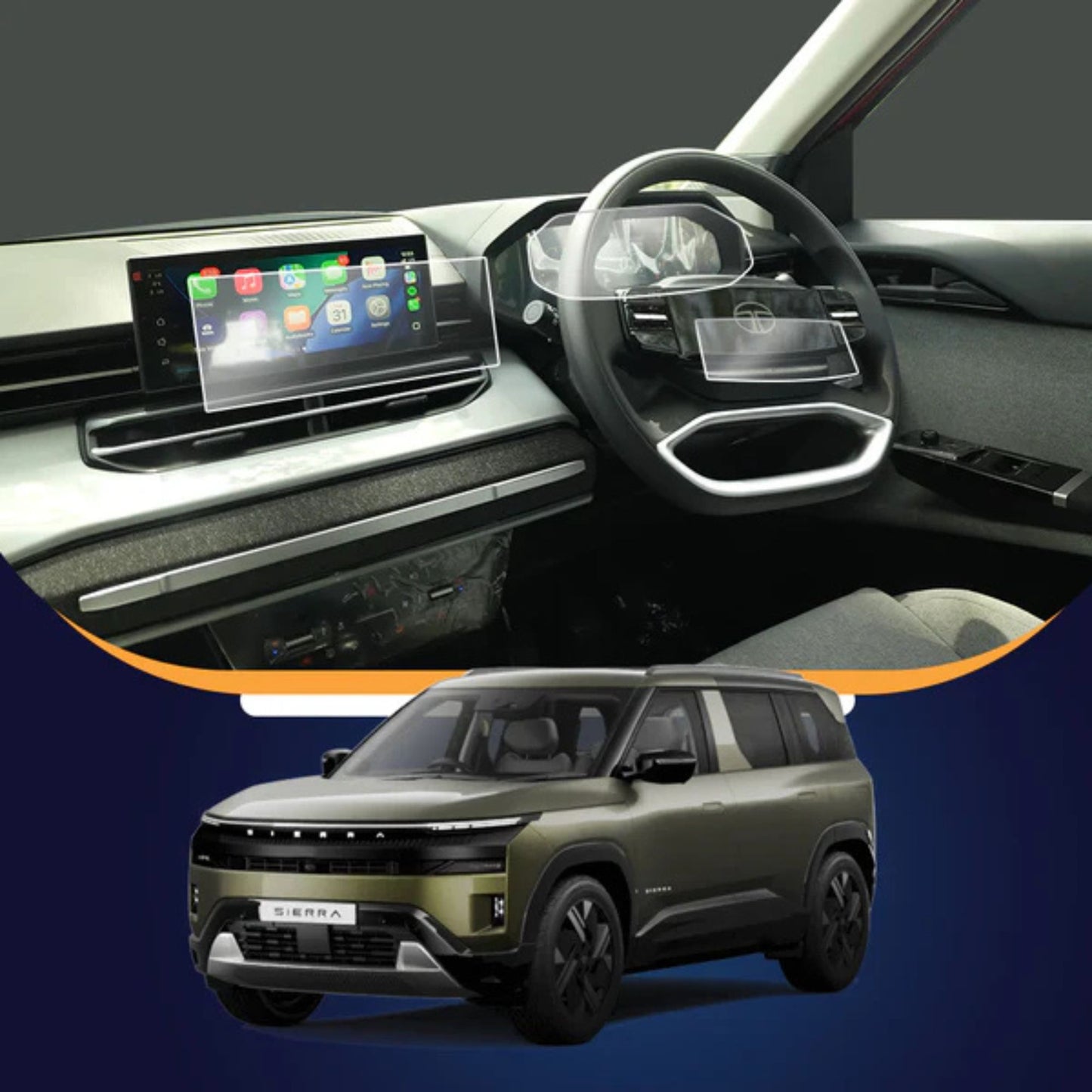 
                  
                    KMH Premium Screen Protector for Tata Sierra Base Model (info + Steering + Cluster)-SCREEN PROTECTOR-KMH-CARPLUS
                  
                
