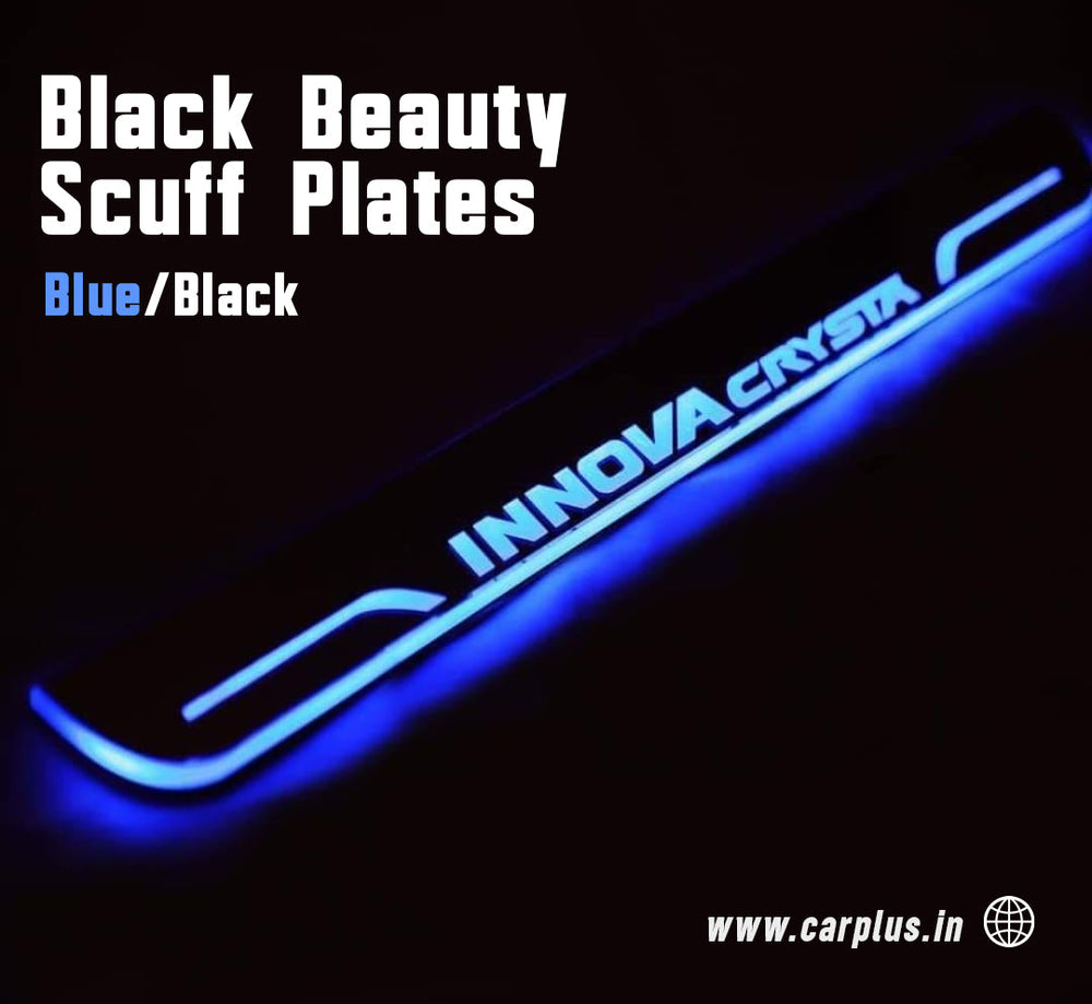 KMH Scuff Plates for Toyota Innova Crysta (Blue/Black)-DOOR SILL PLATES(LIGHT)-KMH-CARPLUS