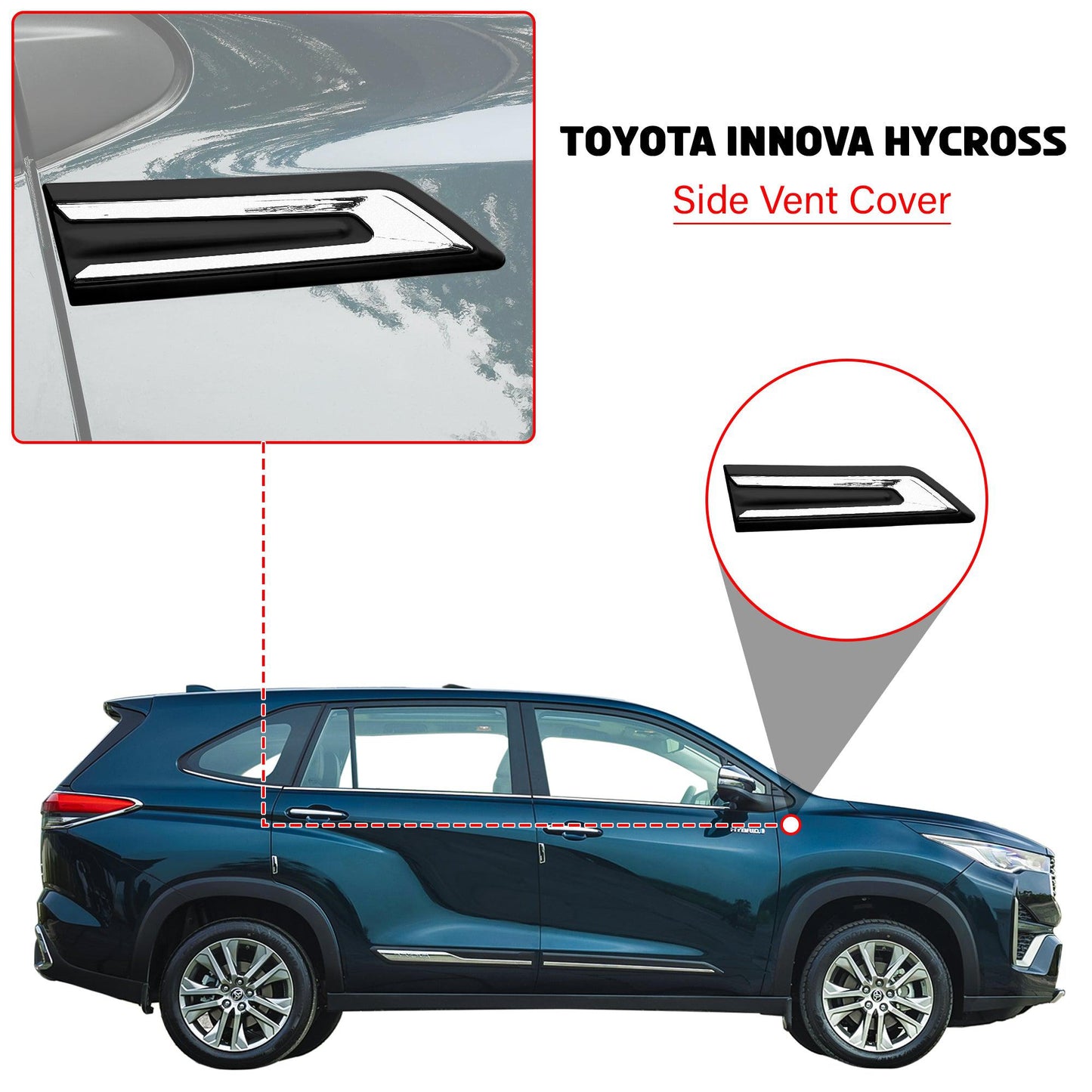 KMH Side Vent Cover Chrome for Toyota Hycross(Set Of 2 Pcs) – CARPLUS